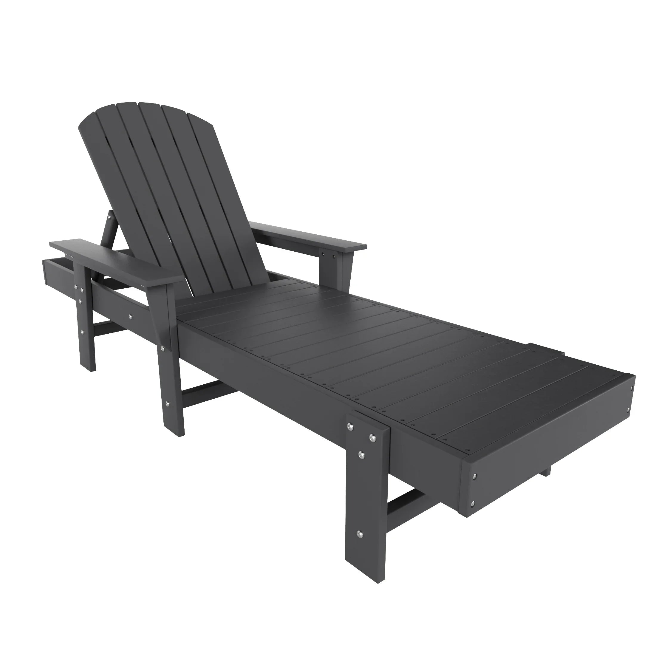 Portside Adirondack Poly Reclining Chaise Lounge With Arms