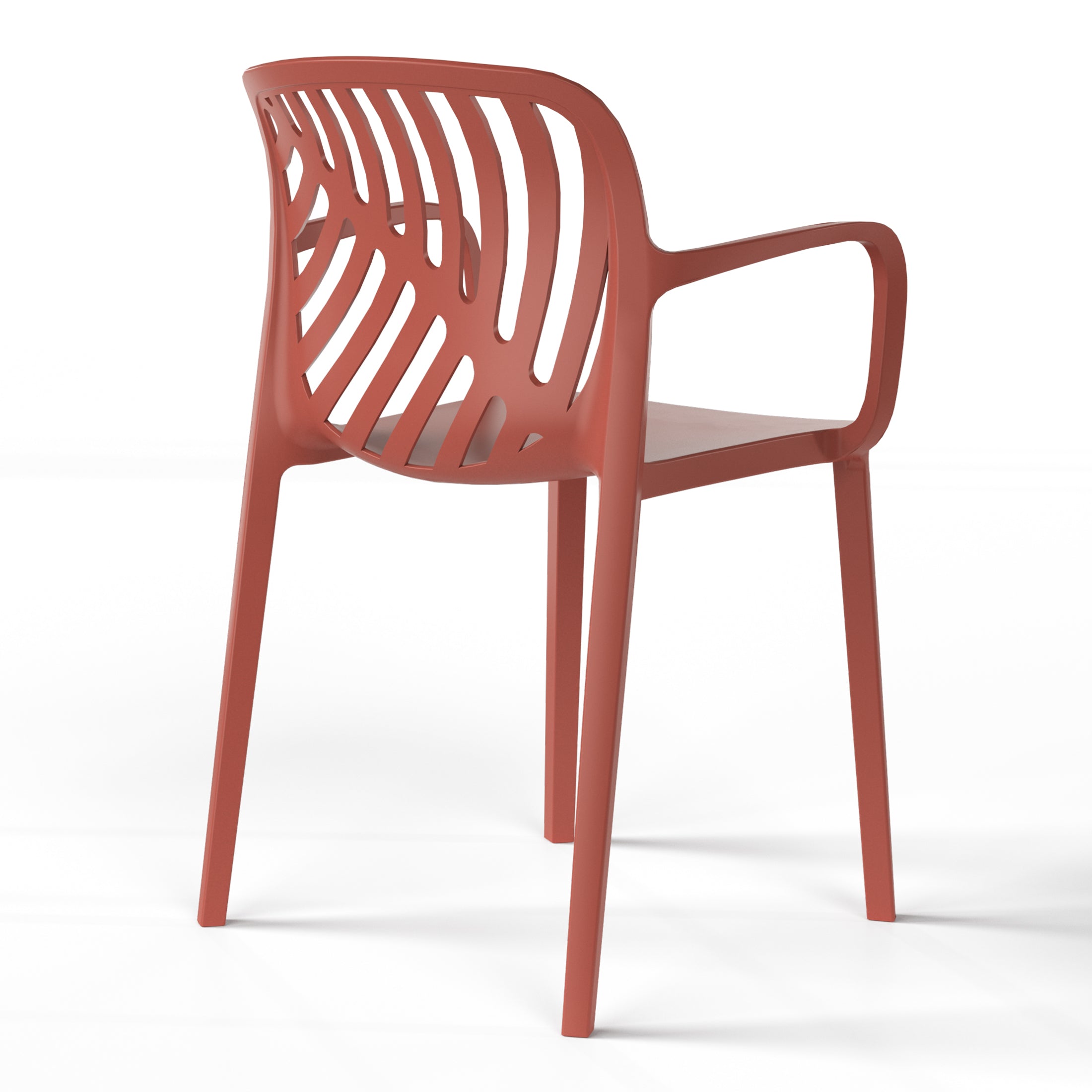 Sunshine Outdoor Modern Stackable Patio Dining Armchairs (Set of 2)