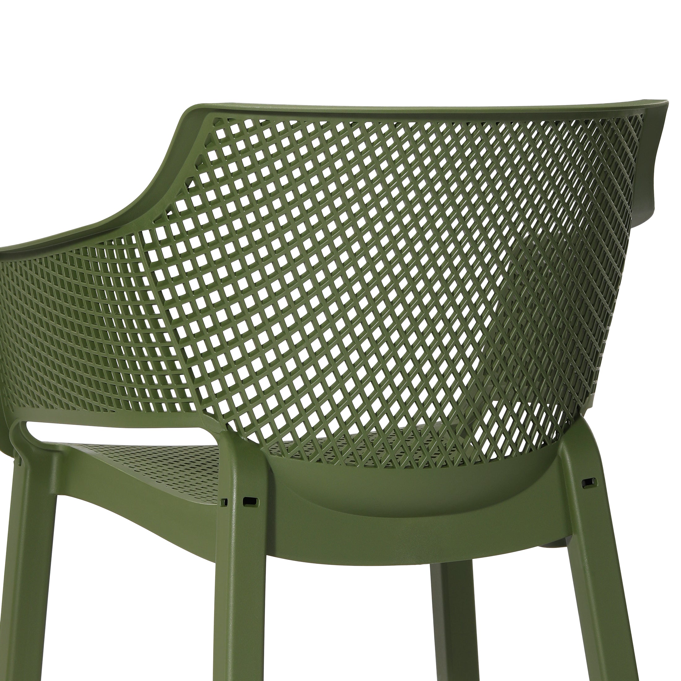 Sunshine Outdoor Modern Stackable Plastic Resin Patio Dining Armchair (Set of 4)