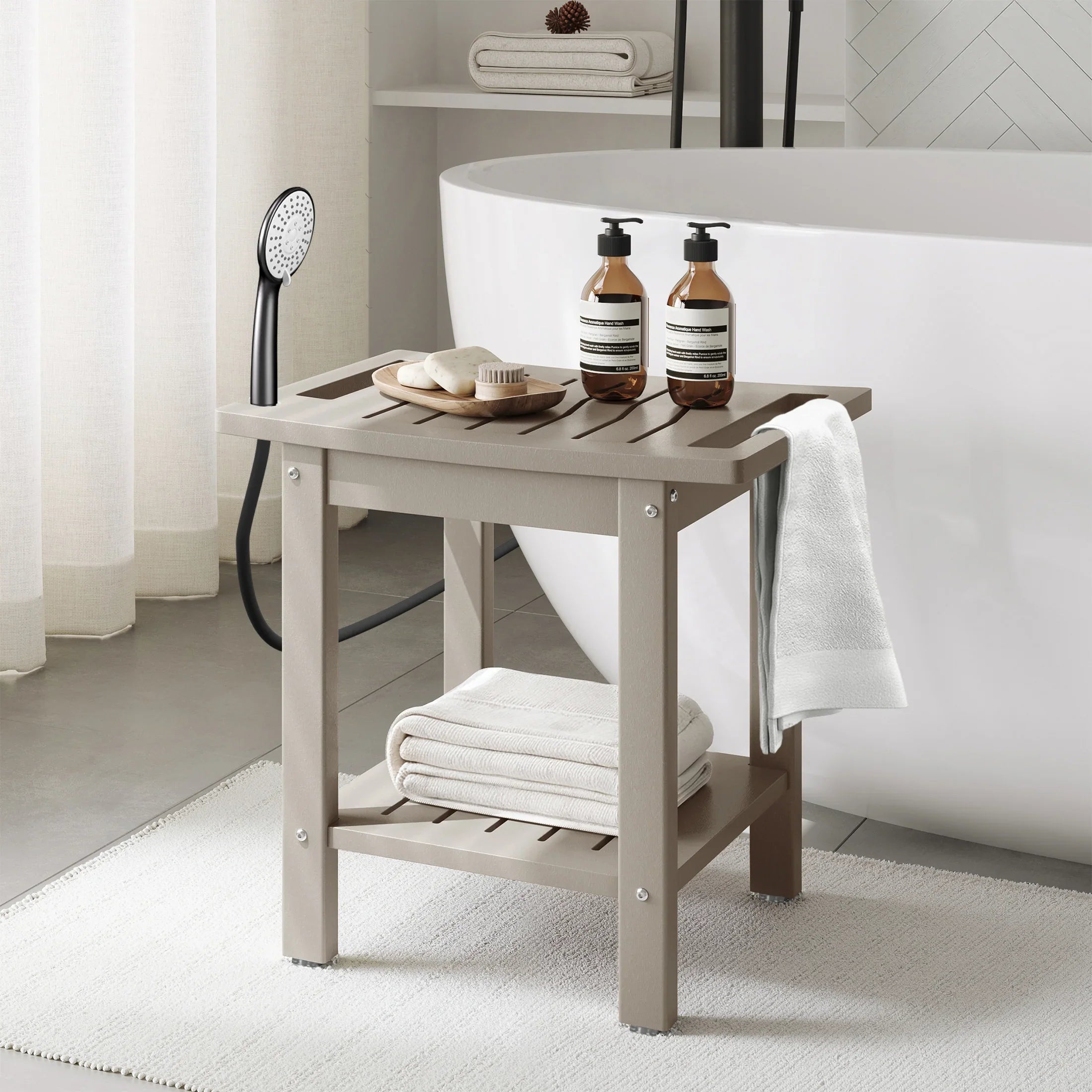 Ventura HDPE Poly Plastic Waterproof Bathroom Shower Bench