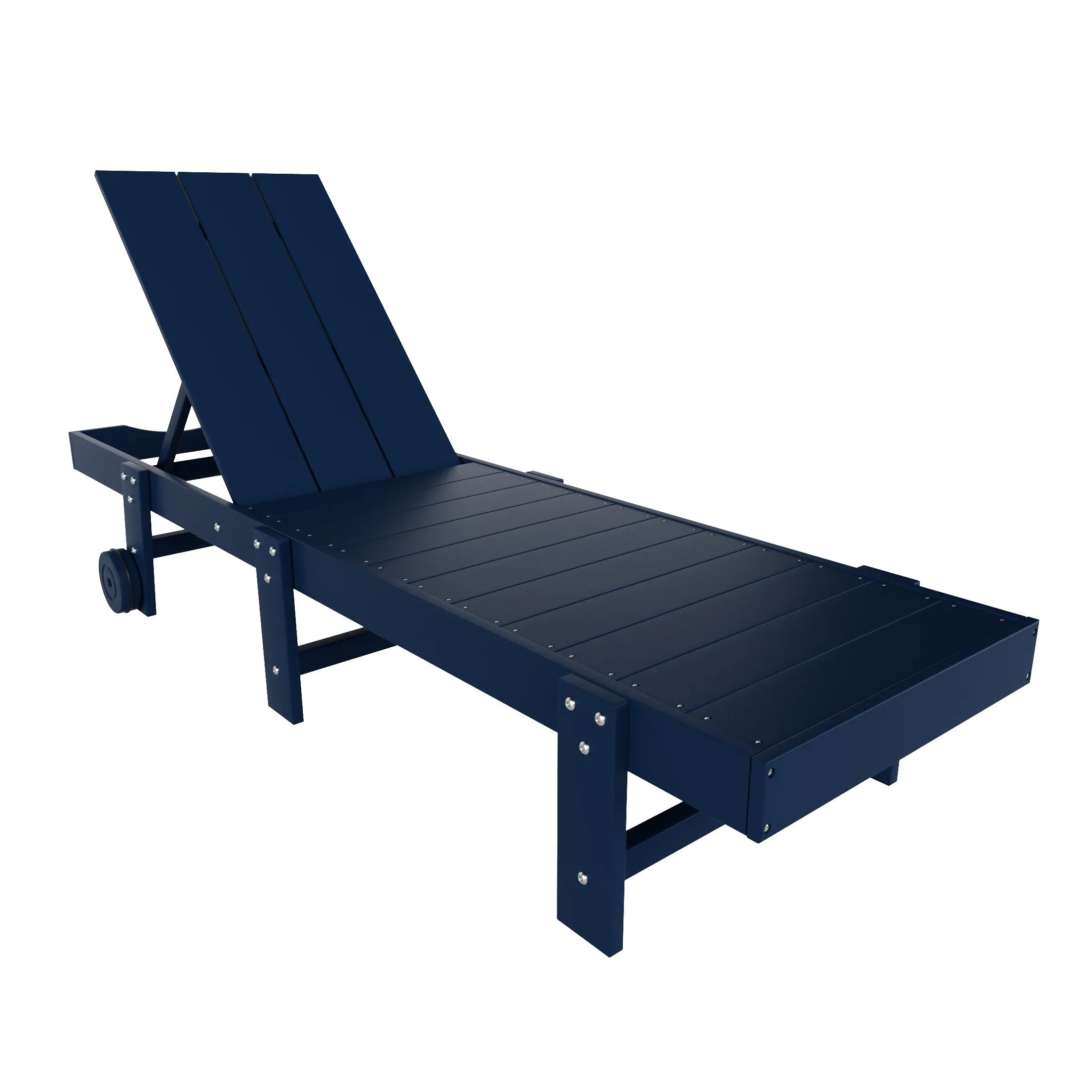 Palms Modern Poly Reclining Chaise Lounge With Wheels