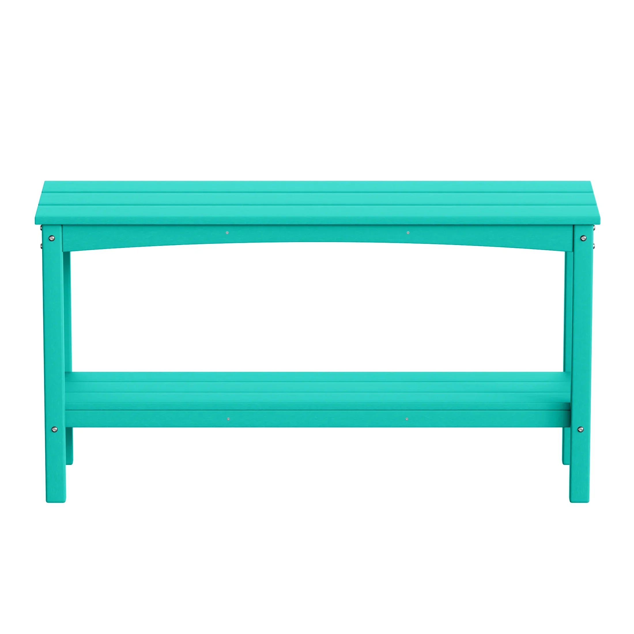 Paradise 55" Outdoor Patio HDPE Adirondack 2-Tier Shelf Console Table