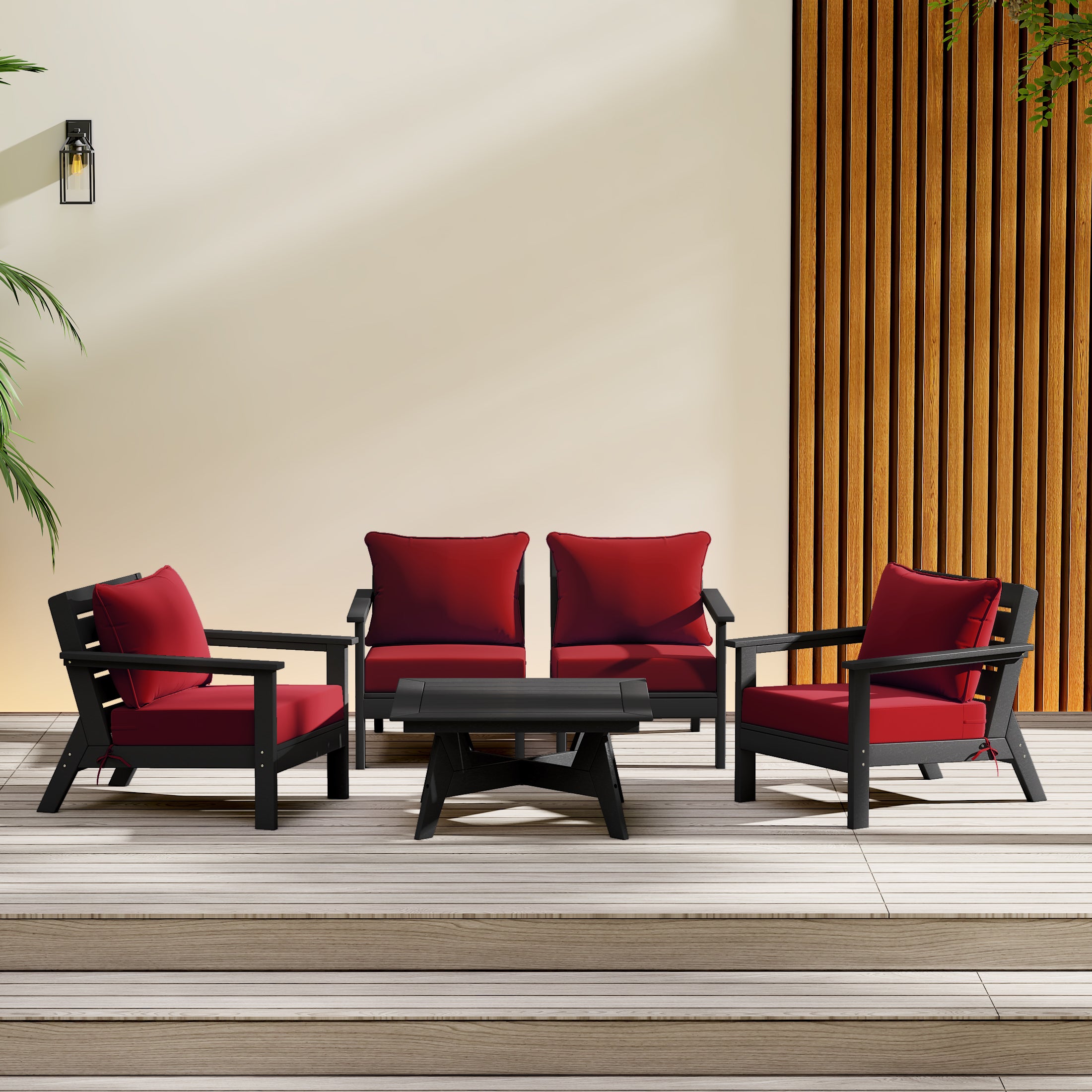 Portsmouth Outdoor 5-Piece Modular Sectional Patio Furniture Sofa Set