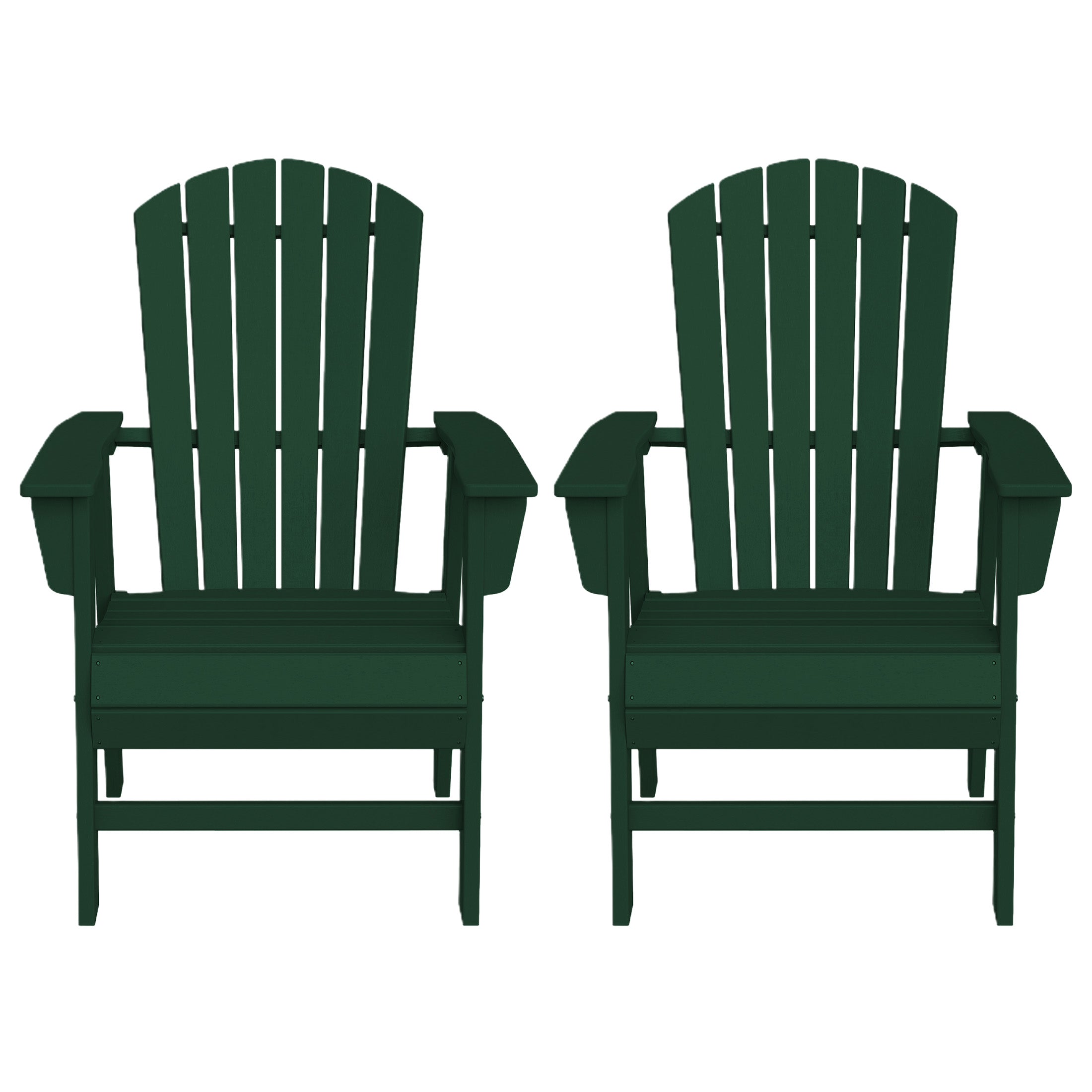 Portside Outdoor Modern HDPE Adirondack Patio Dining Chairs (Set of 2)