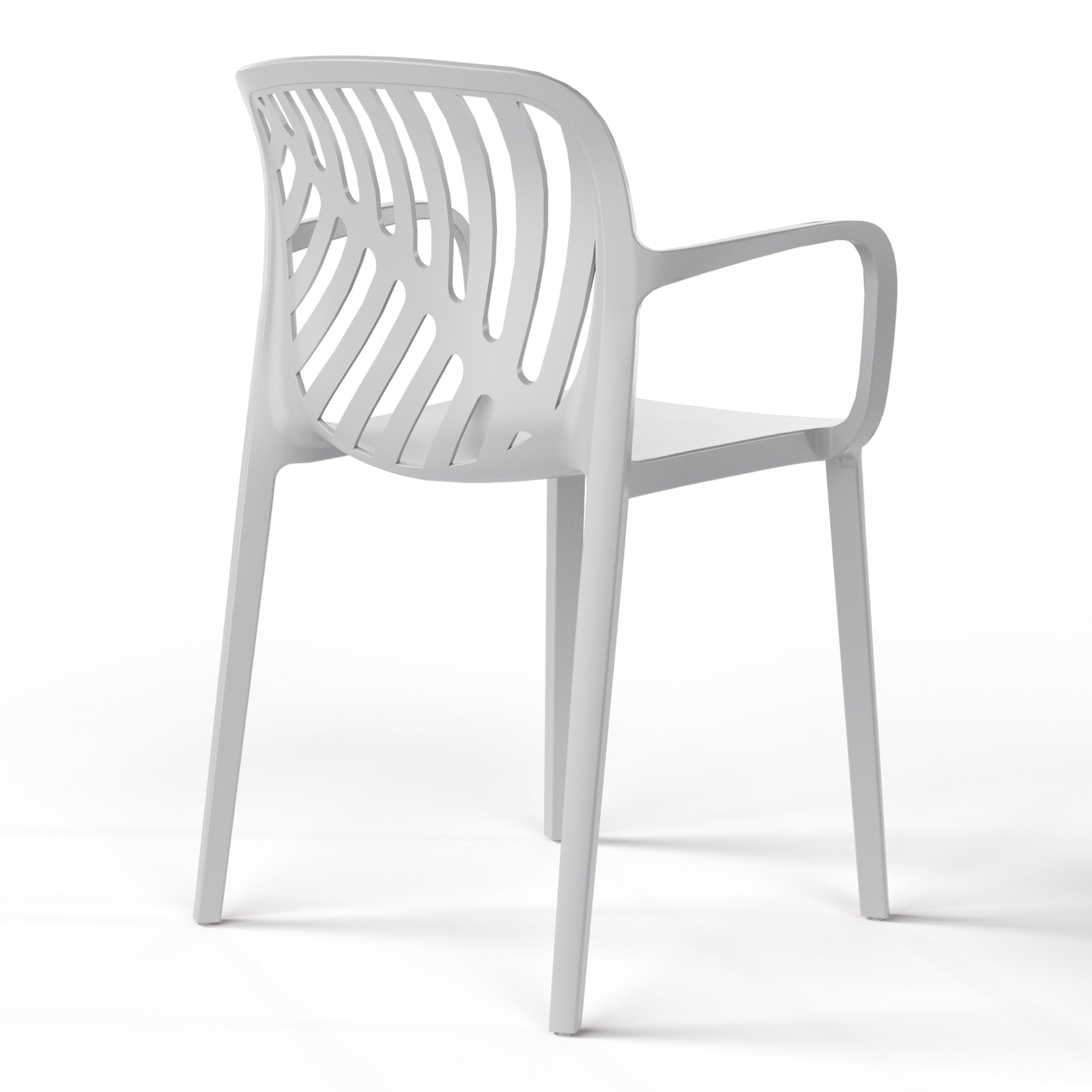 Sunshine Outdoor Modern Stackable Patio Dining Armchairs (Set of 2)