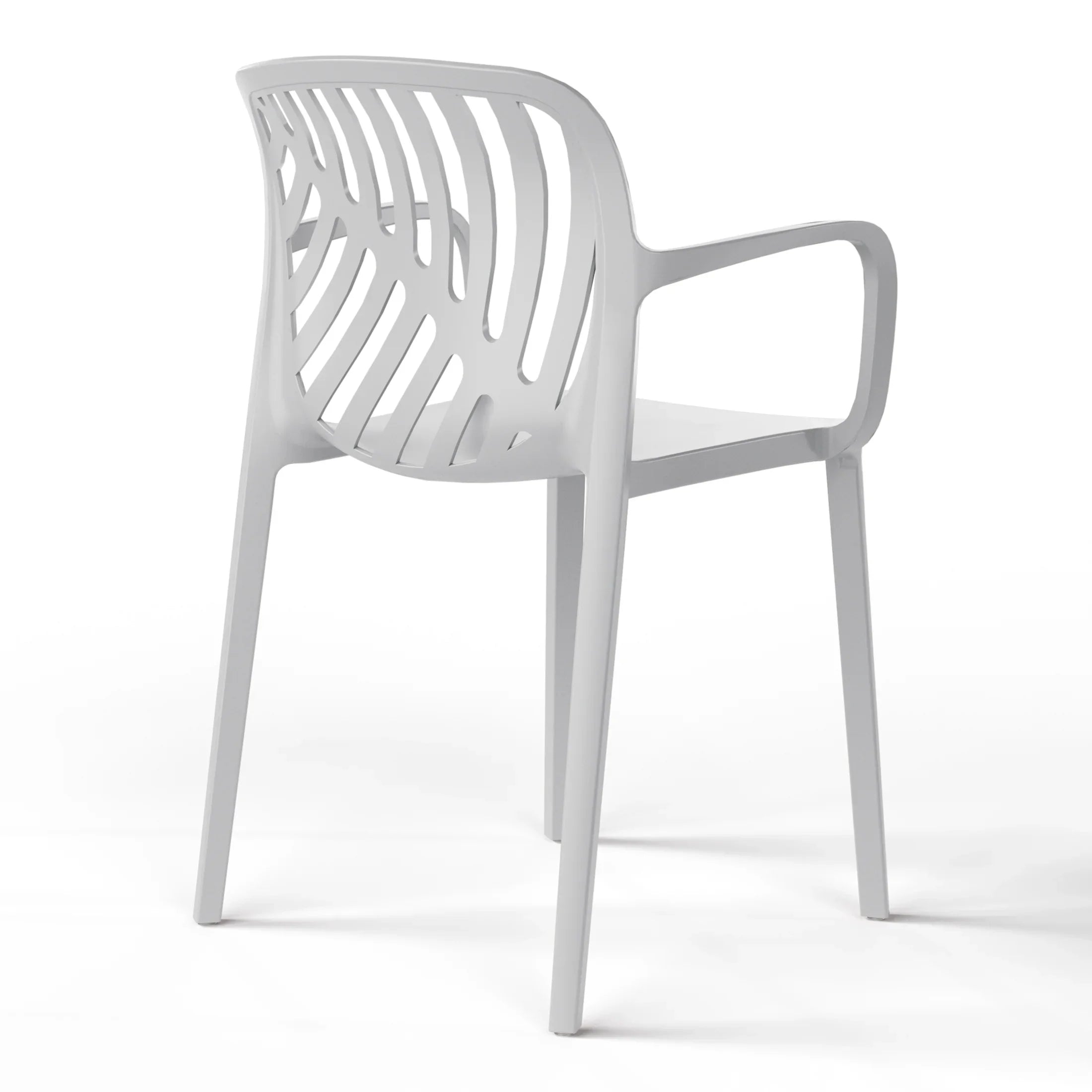 Sunshine Outdoor Modern Stackable Patio Dining Armchairs (Set of 2)