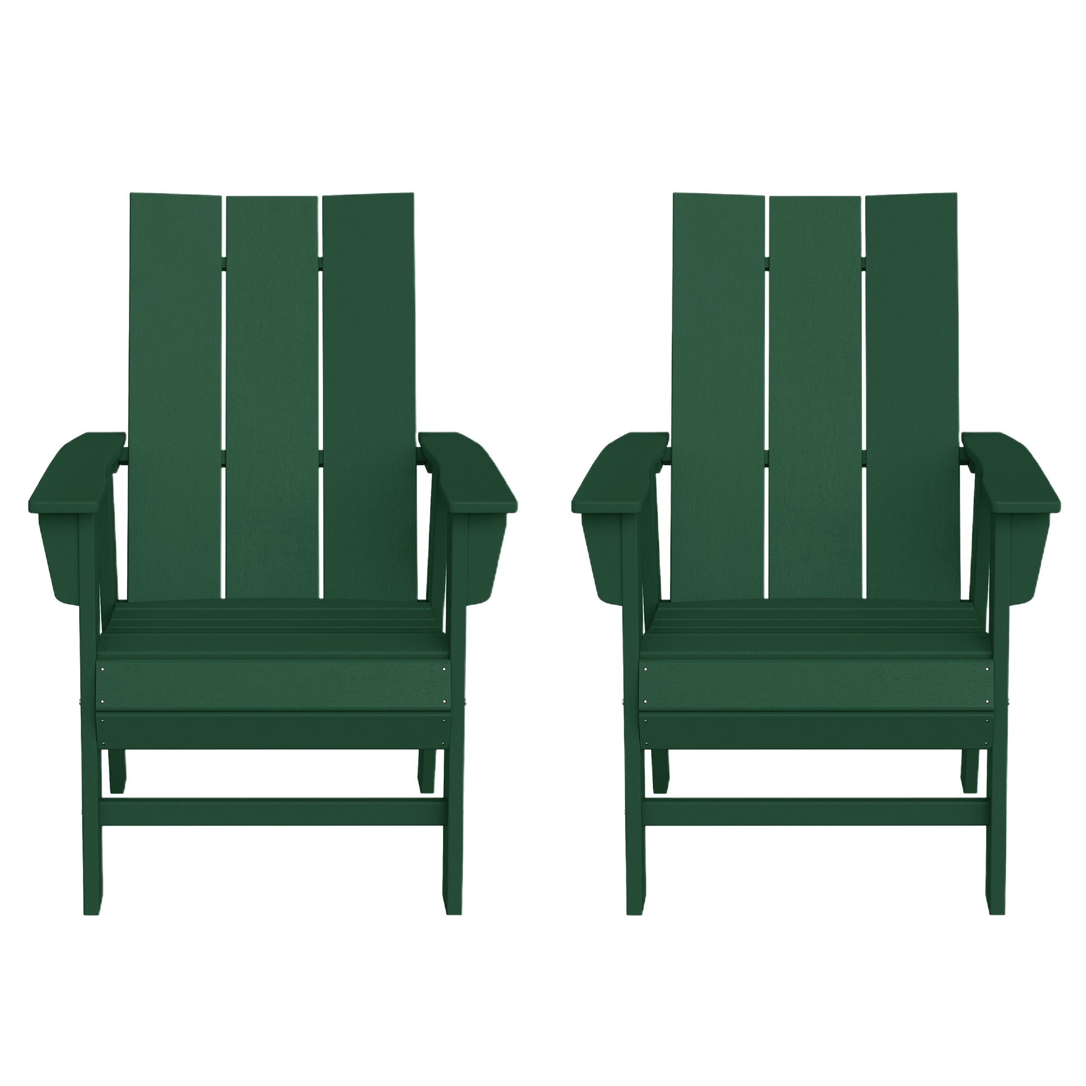 Palms Outdoor Patio HDPE Plastic Modern Adirondack Dining Chairs (Set of 2)