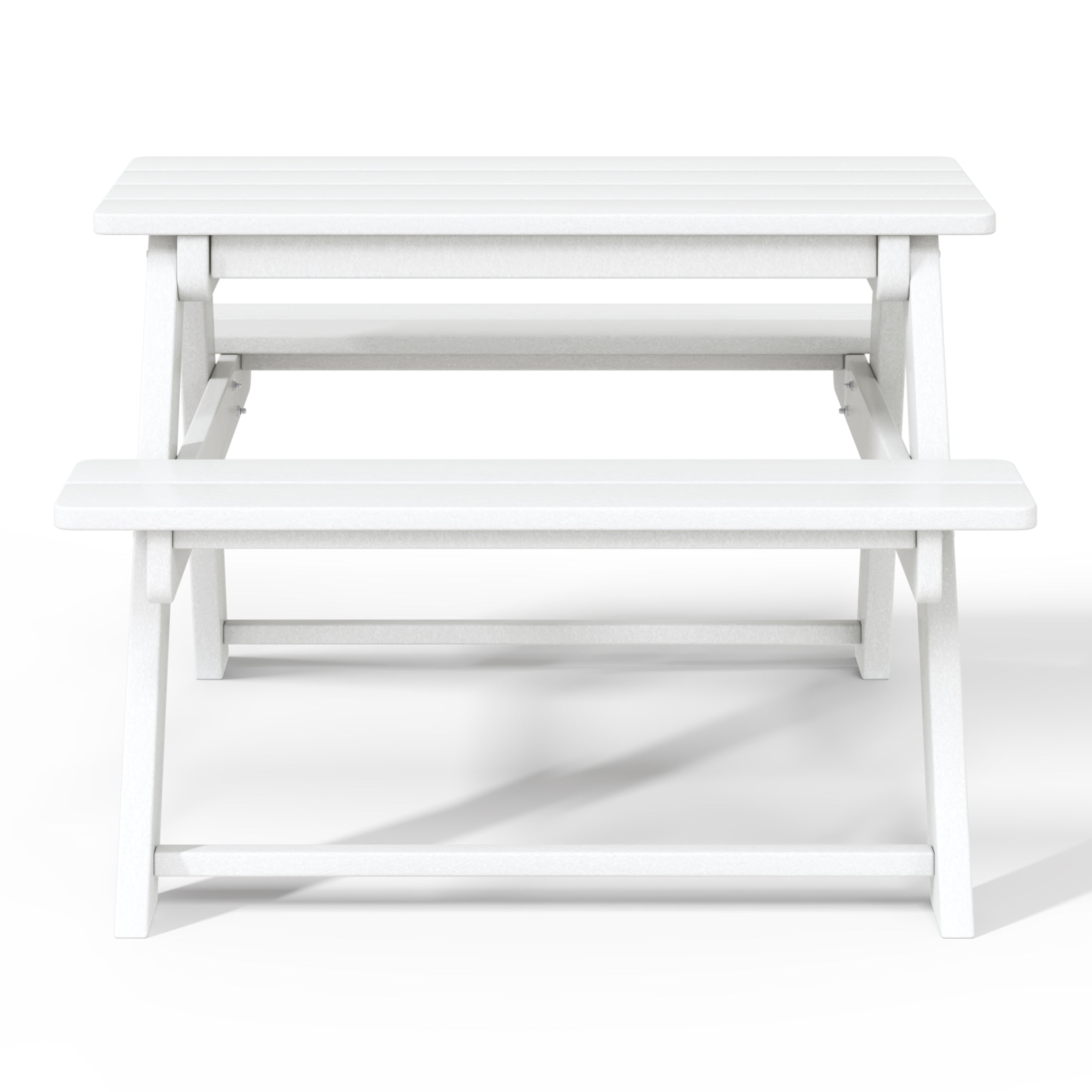 Paradise Outdoor Patio Kids HDPE Plastic Picnic Bench Table