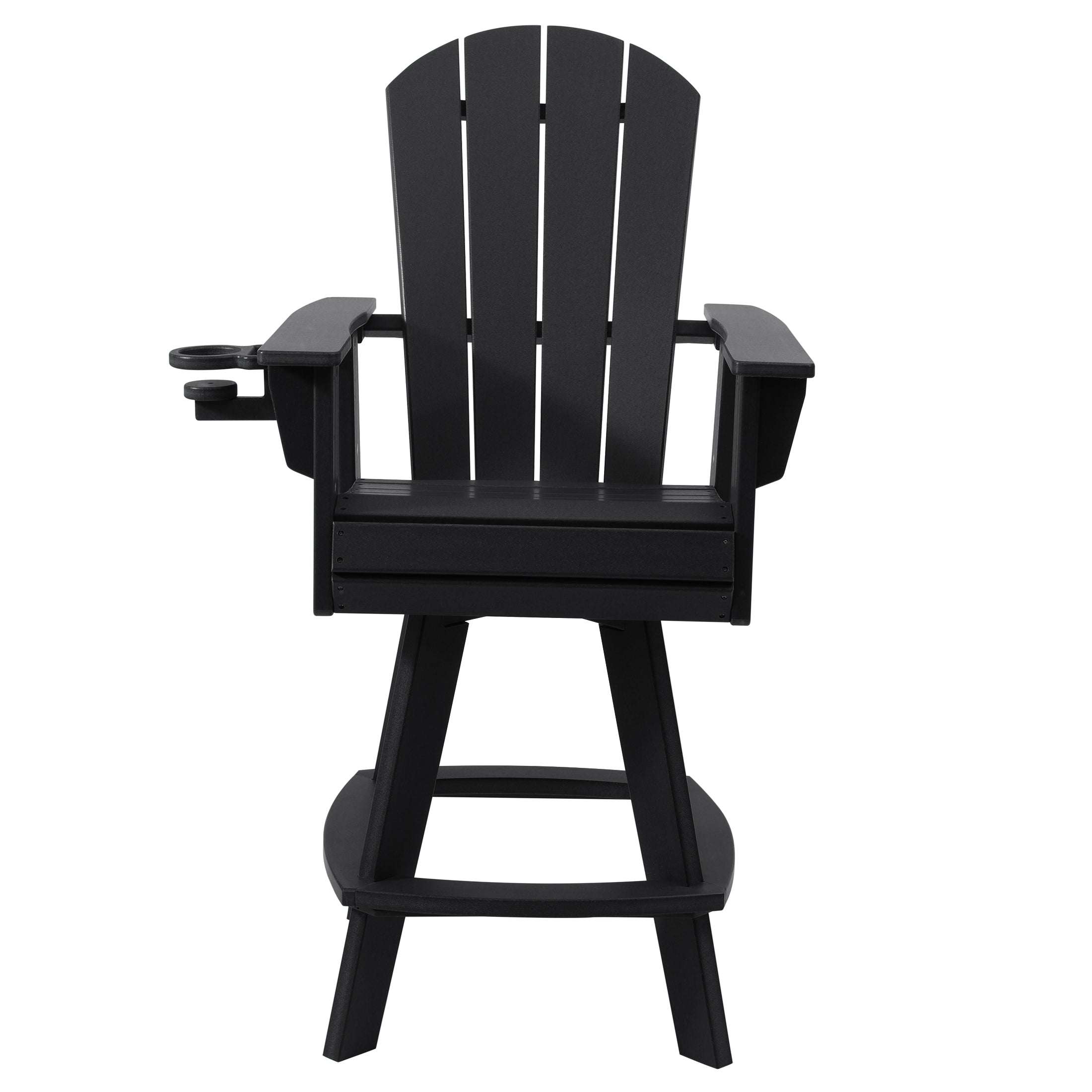 Paradise Outdoor HDPE Swivel Adirondack Bar Height Chair With Cup Holder