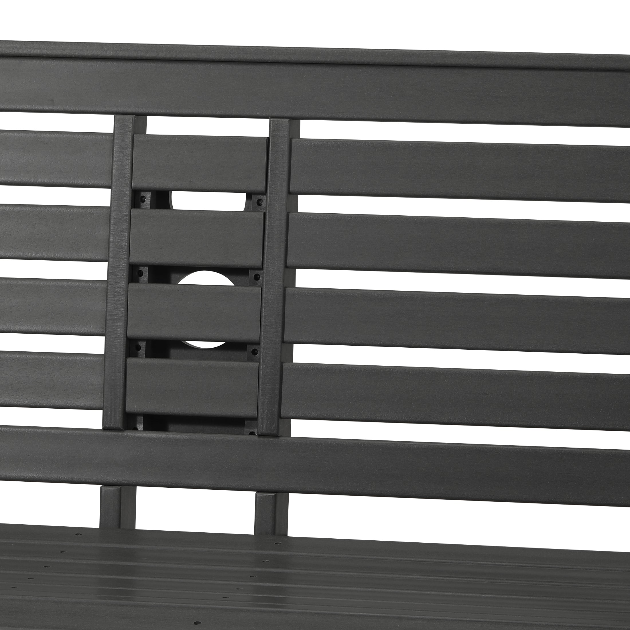 Charleston Outdoor HDPE 54" Front Hanging Porch Swing Bench With Cupholders