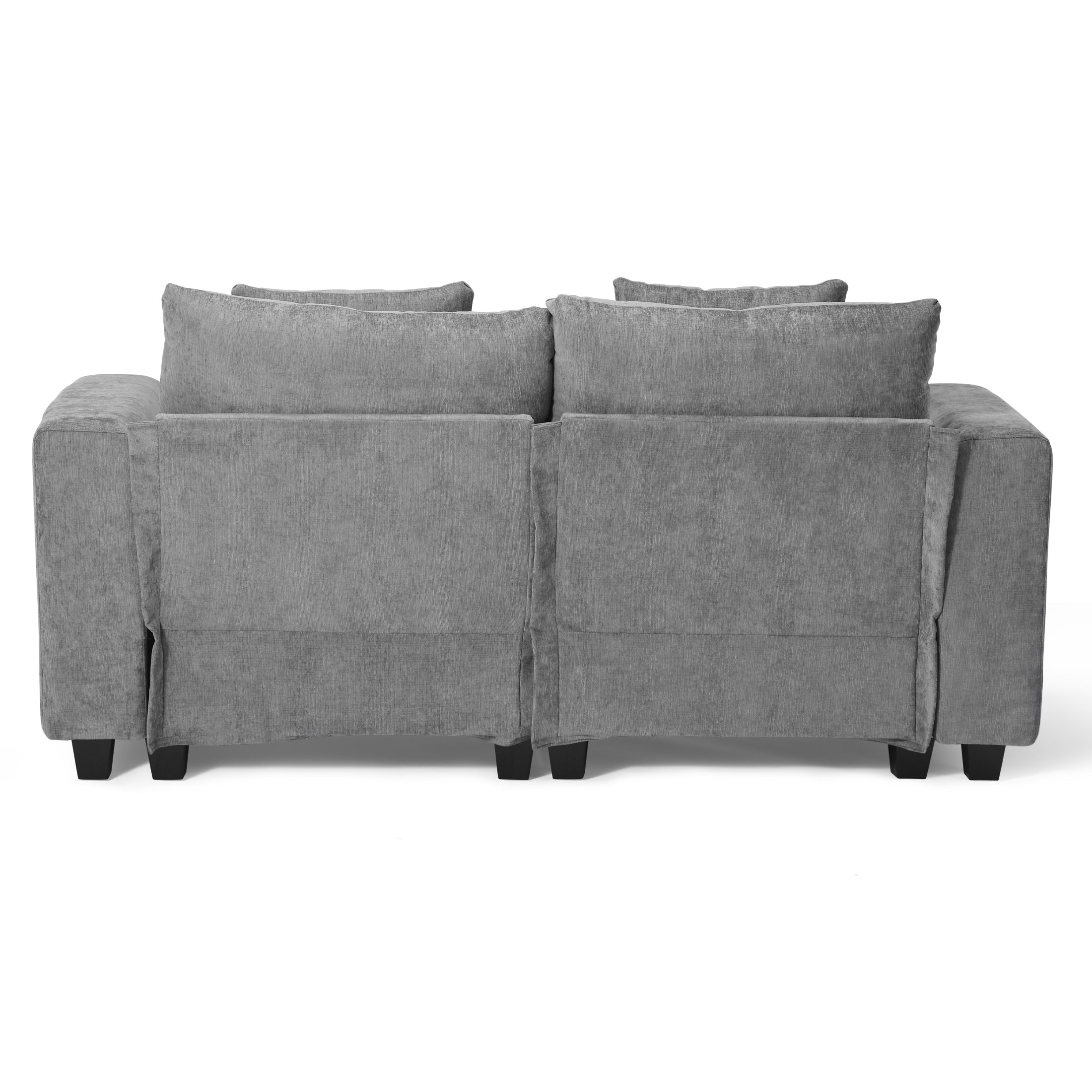Springfield 128" Chenille Modular U-Shaped Sectional Couch and Chaise With USB/Type-C Ports and Side Pockets