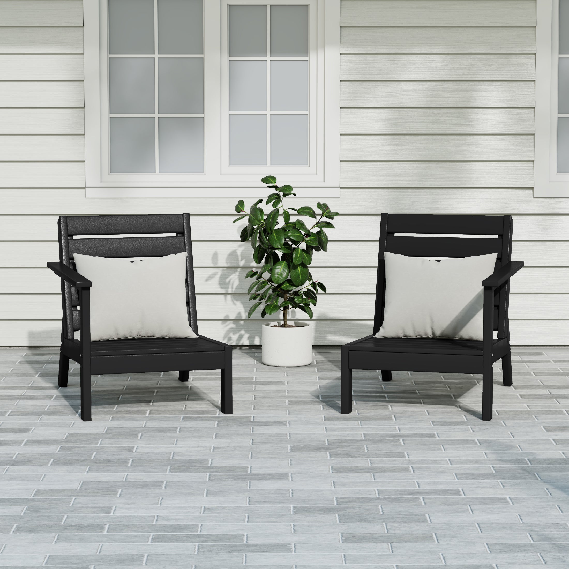 Portsmouth Outdoor Patio HDPE Deep Seating Sectional Loveseat