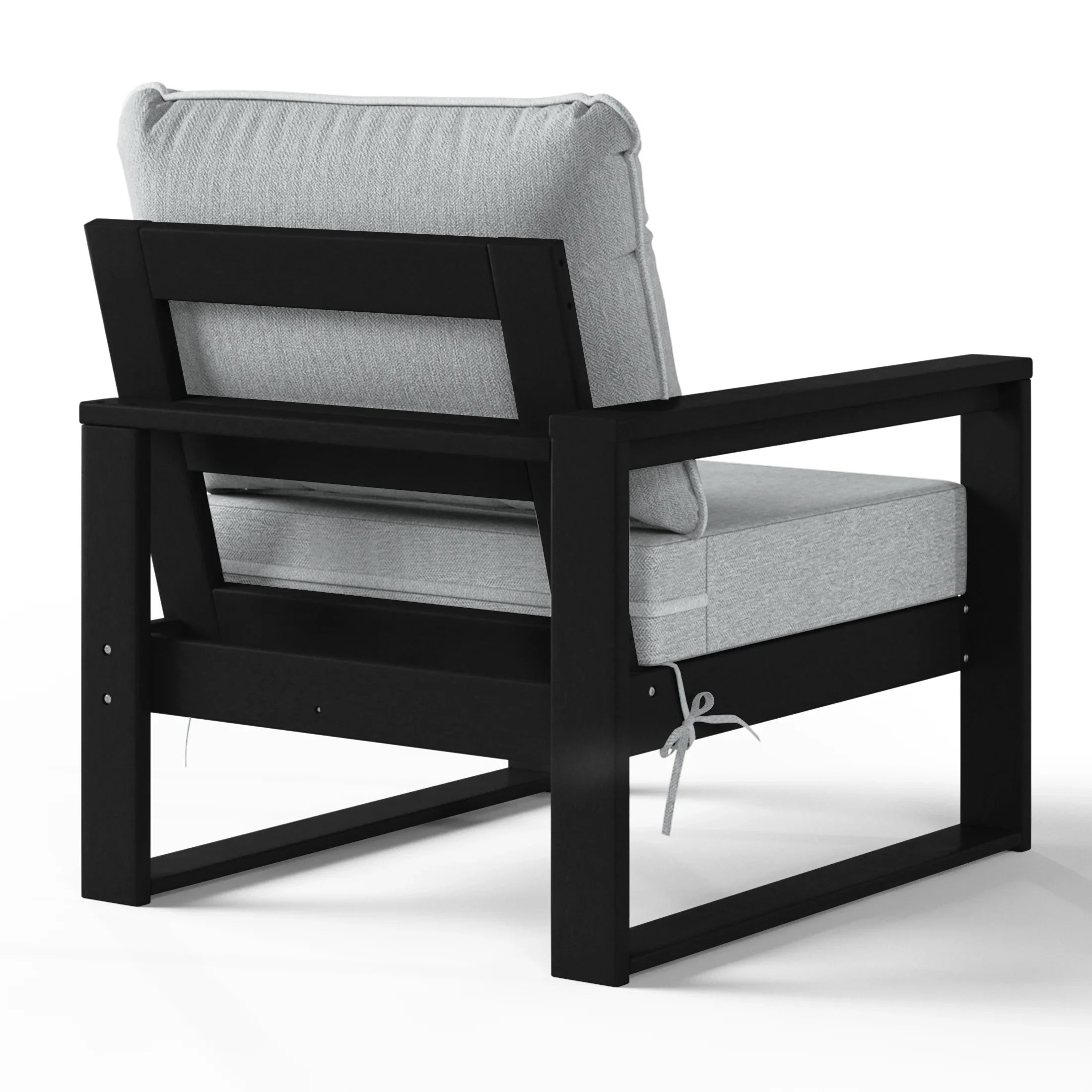 Rockaway Outdoor HDPE Left Arm Sectional Patio Corner Club Chair with Patio Cushions