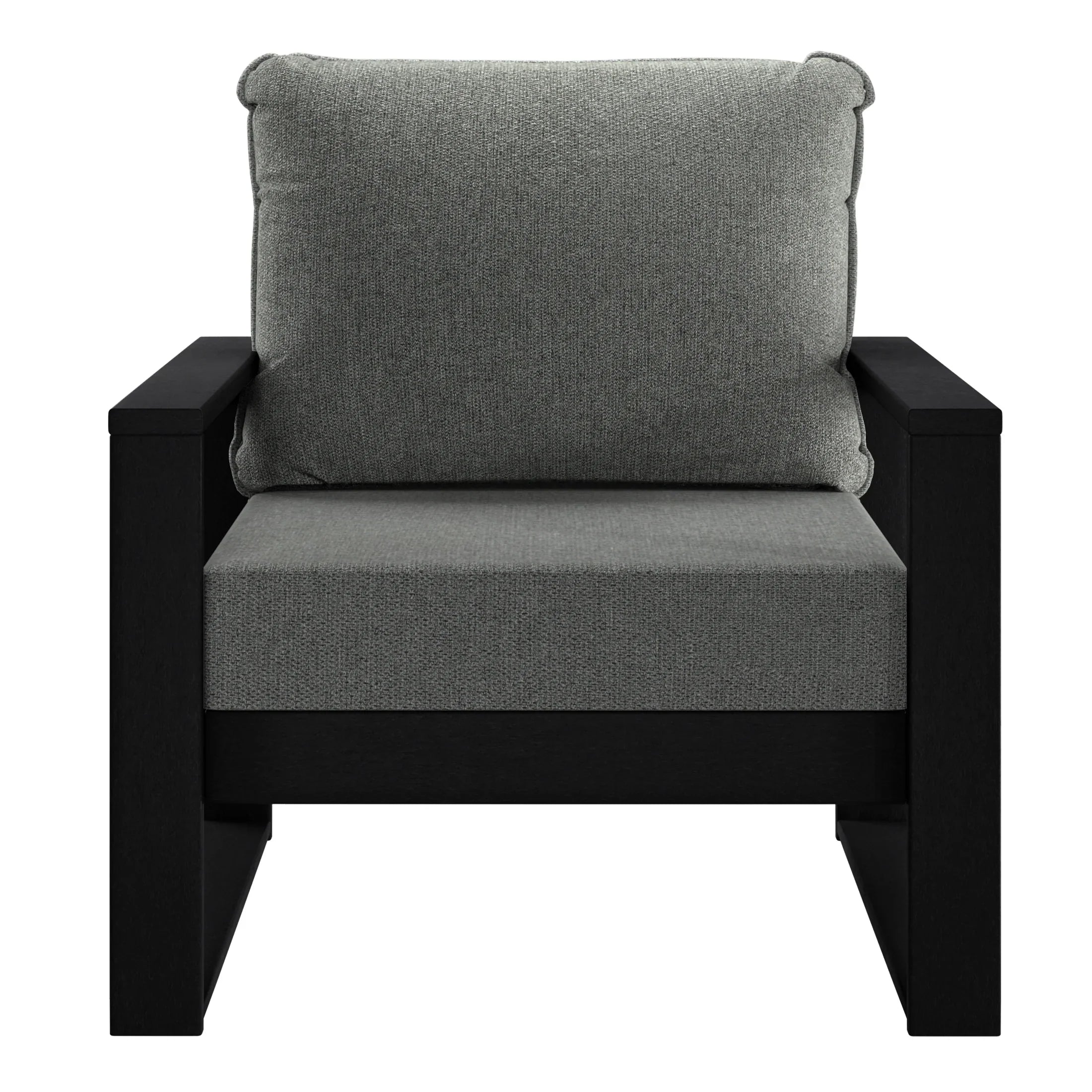 Rockaway Outdoor Modern HDPE Patio Club Chair with Waterproof Deep Seat Cushions