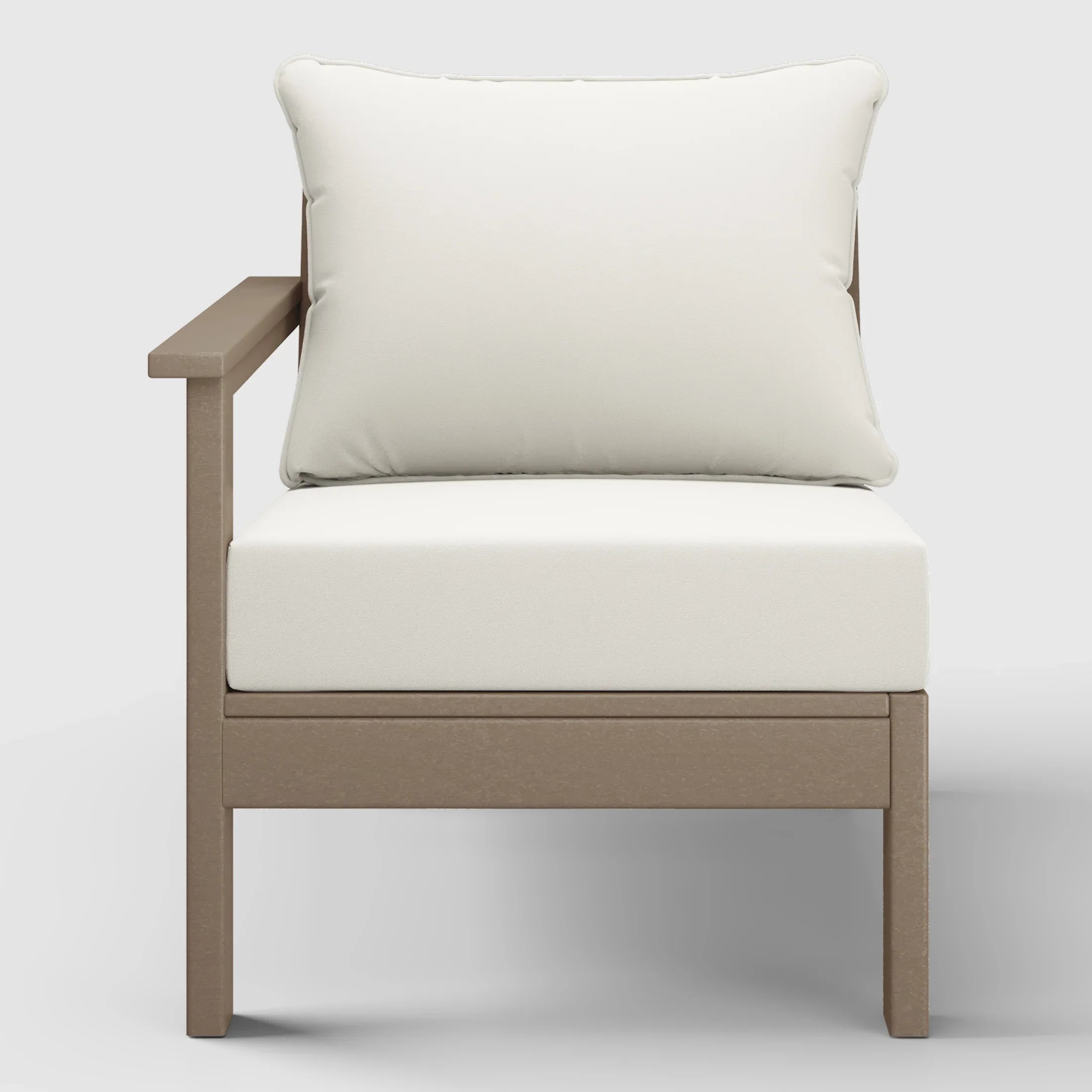 Portsmouth Outdoor Patio HDPE Left Arm Sectional Corner Club Chair with Patio Cushions