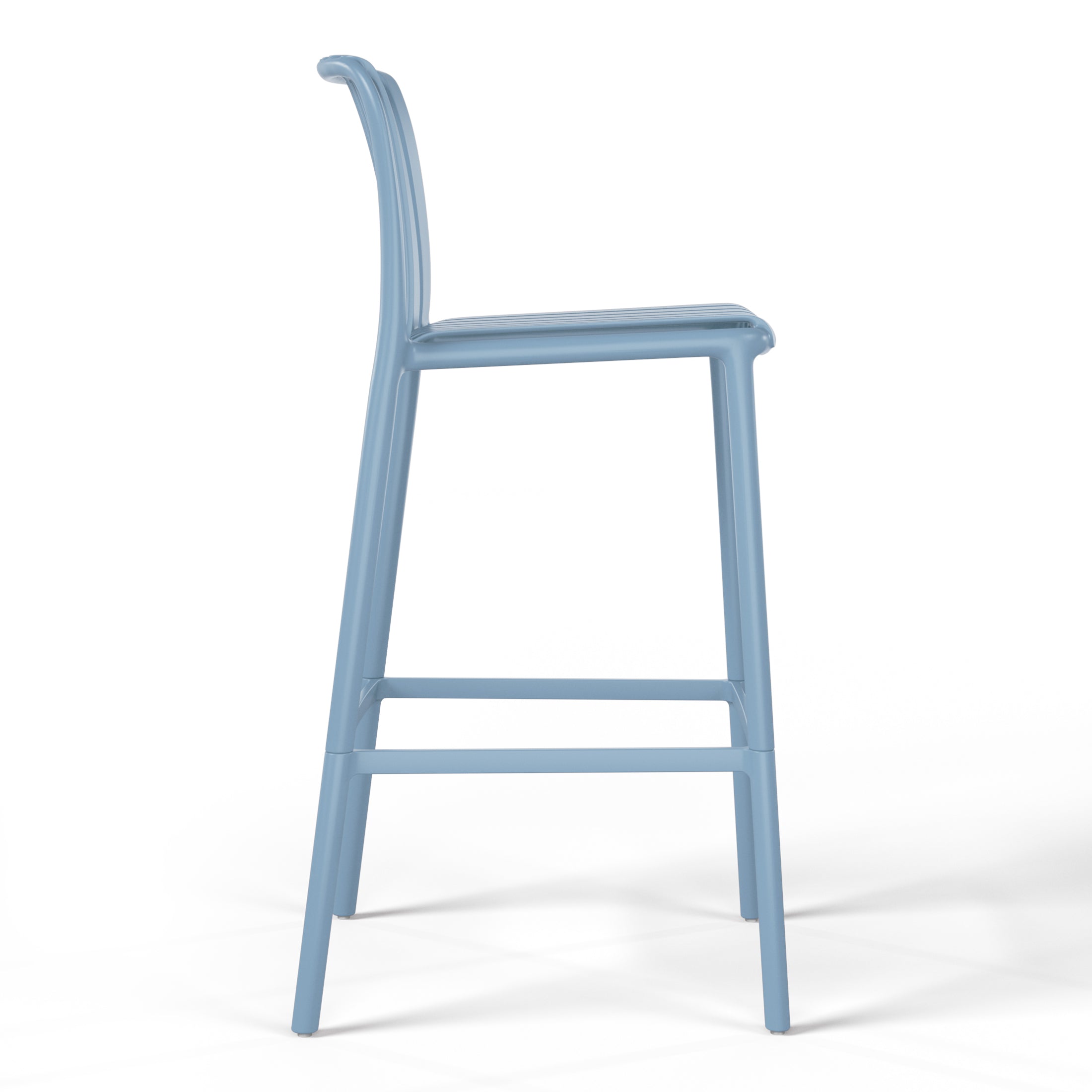 Sunshine 29.5" Outdoor Modern Polypropylene Plastic Patio Bar Height Stools (Set of 2)