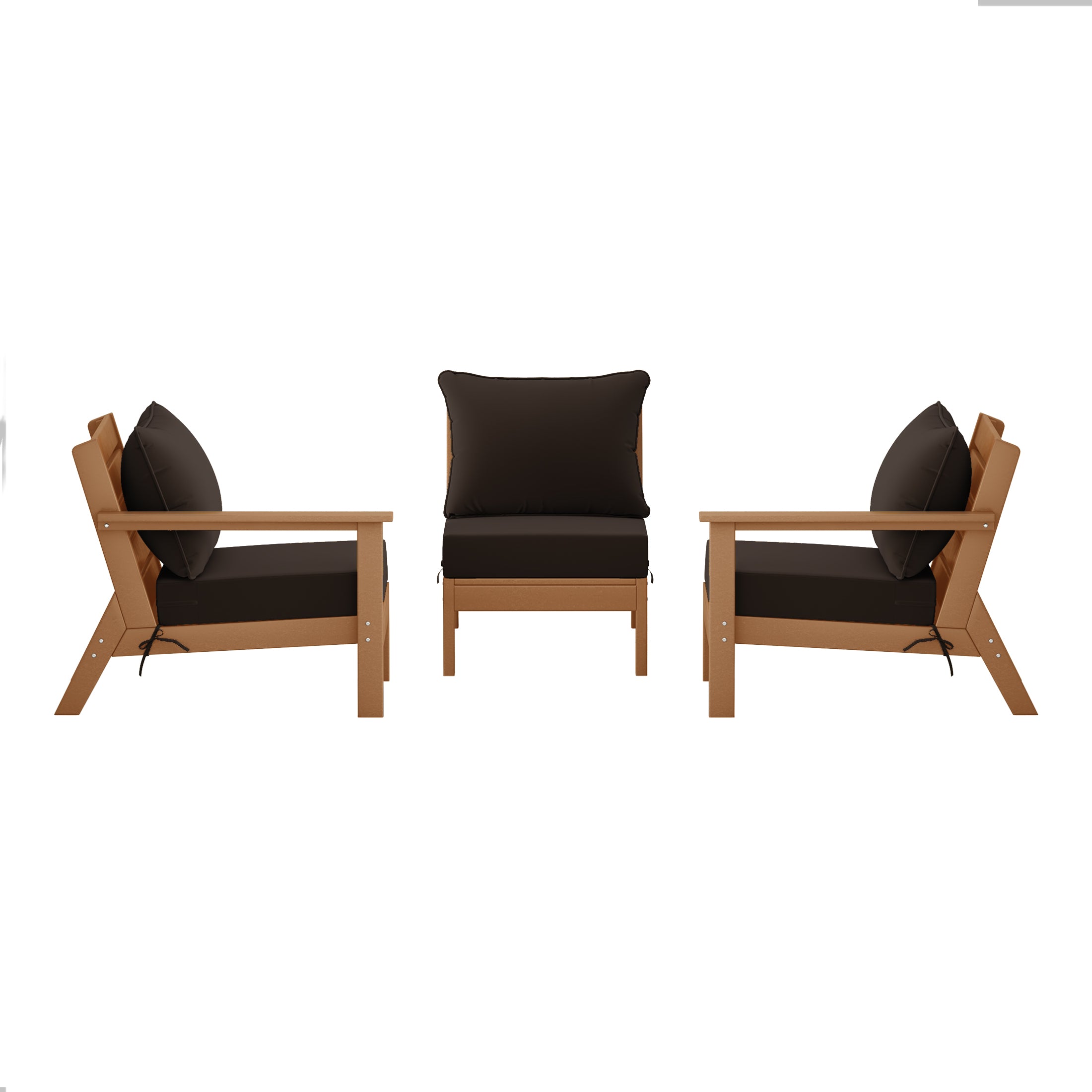 Portsmouth Outdoor Patio HDPE Sectional Sofa with Patio Cushions