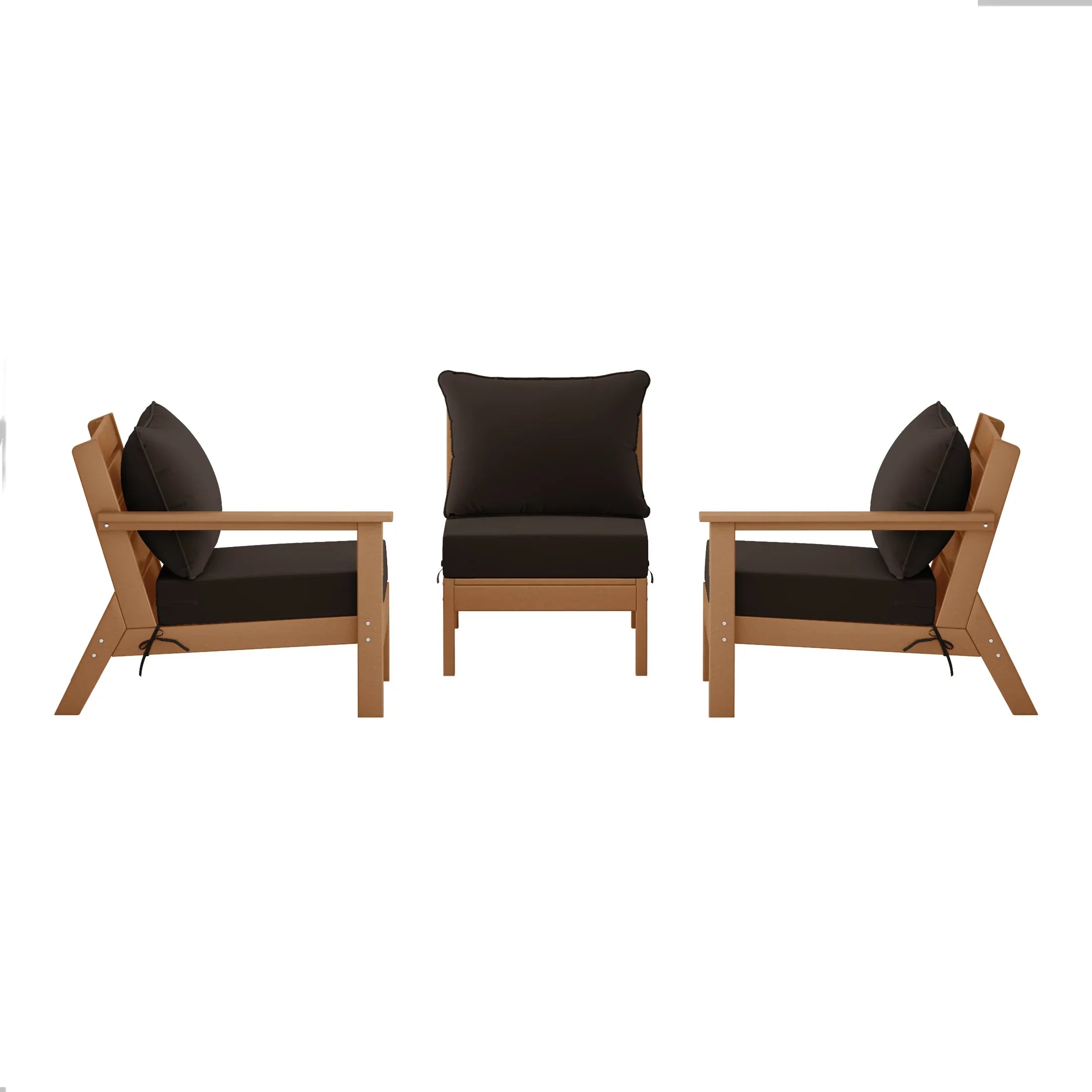 Portsmouth Outdoor Patio HDPE Sectional Sofa with Patio Cushions