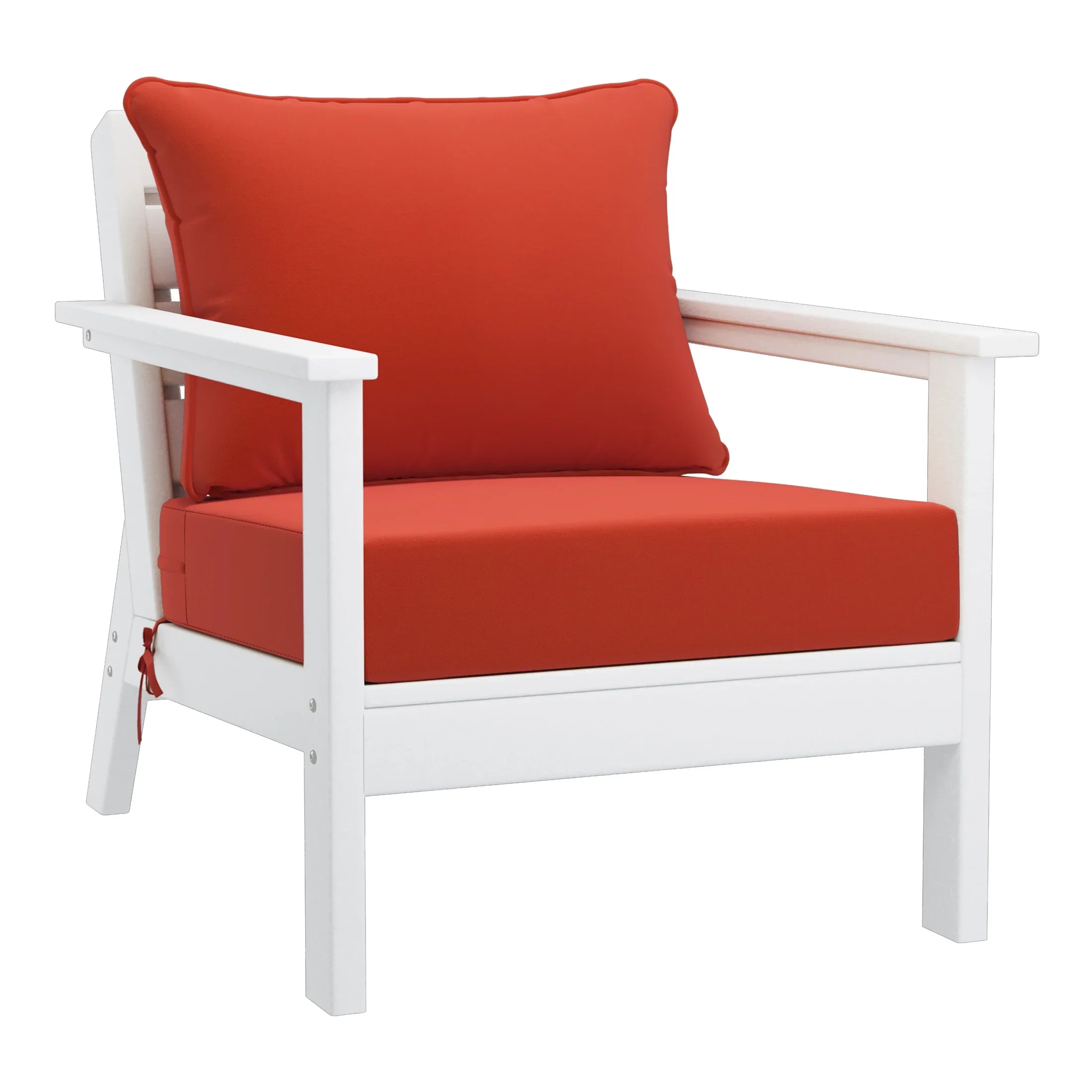 Portsmouth Outdoor Modern HDPE Patio Club Chairs with Deep Seat Cushions (Set of 2)