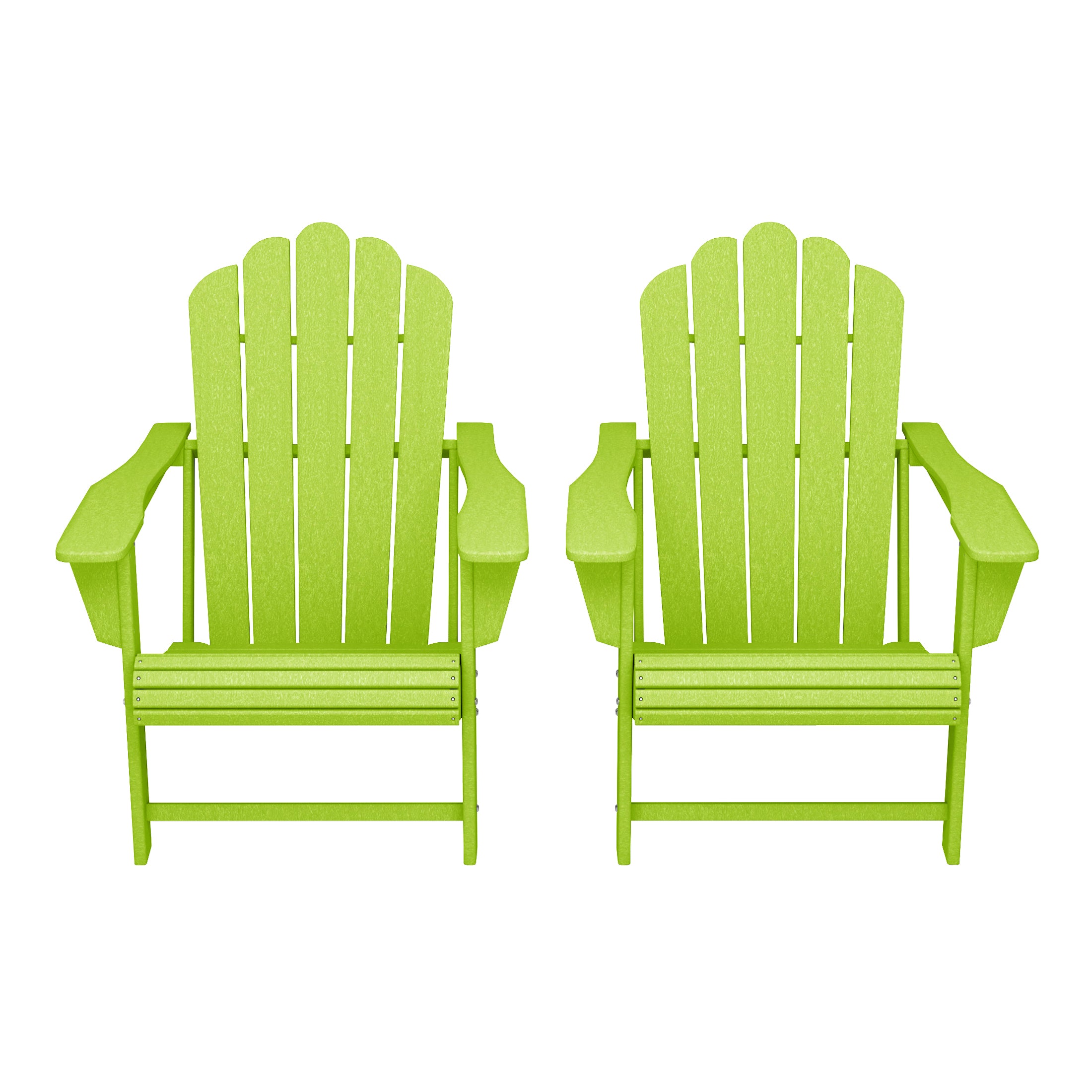 Lakeview Outdoor Patio HDPE Adirondack Chairs With Cup Holders (Set of 2)