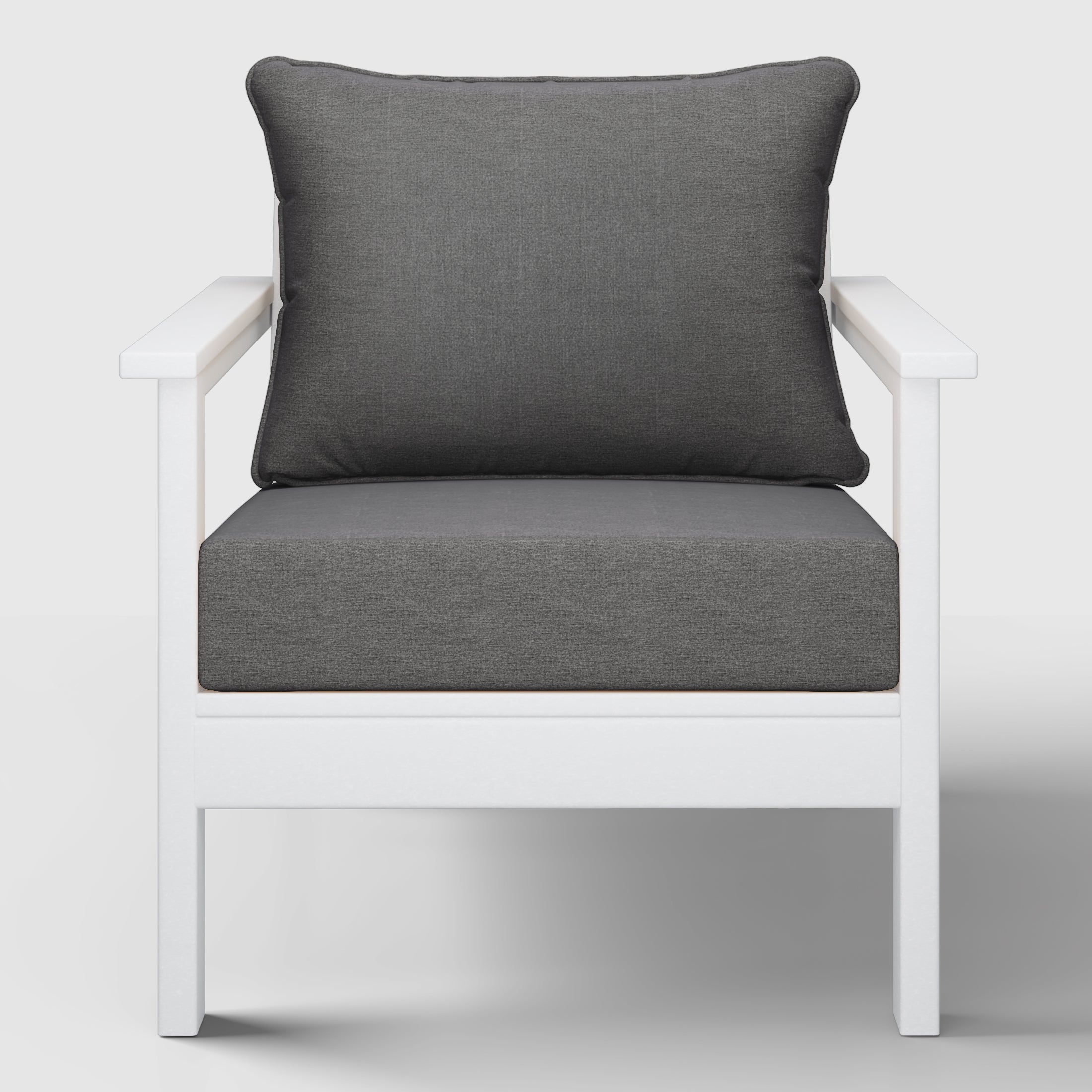 Portsmouth Outdoor Modern HDPE Patio Club Chair with Deep Seat Cushions