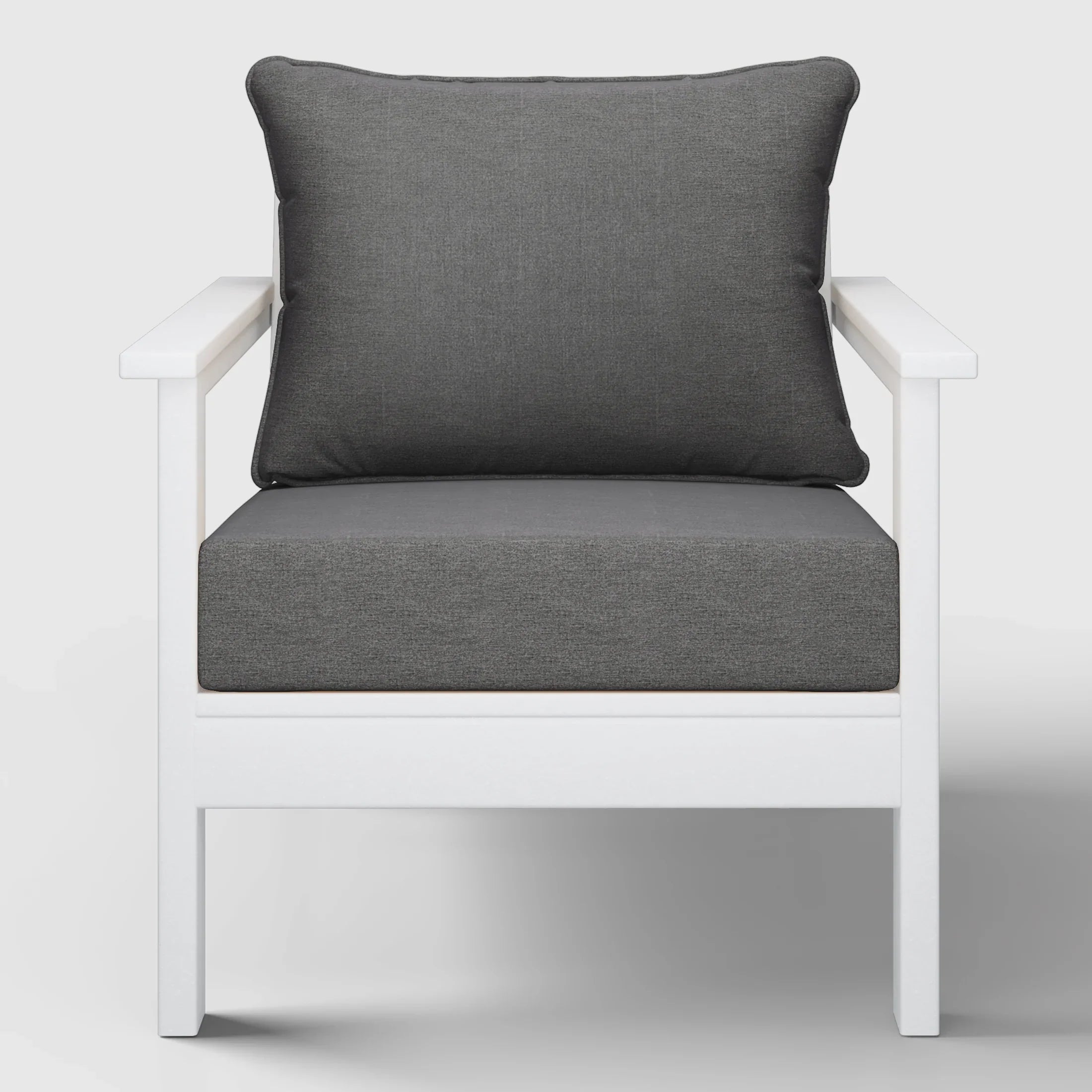Portsmouth Outdoor Modern HDPE Patio Club Chair with Deep Seat Cushions
