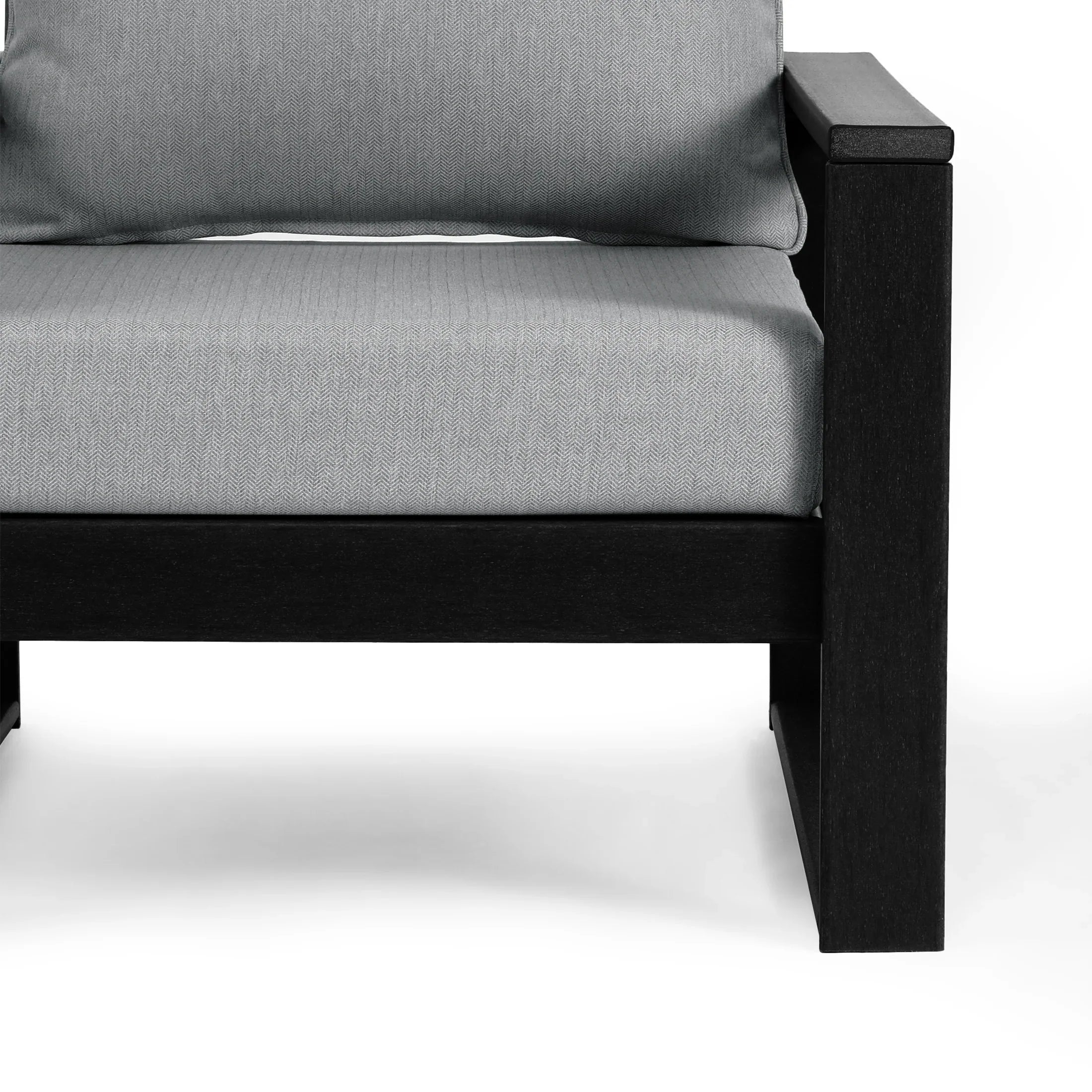 Rockaway Outdoor HDPE All-Weather Modern Patio Loveseat with Waterproof Cushions