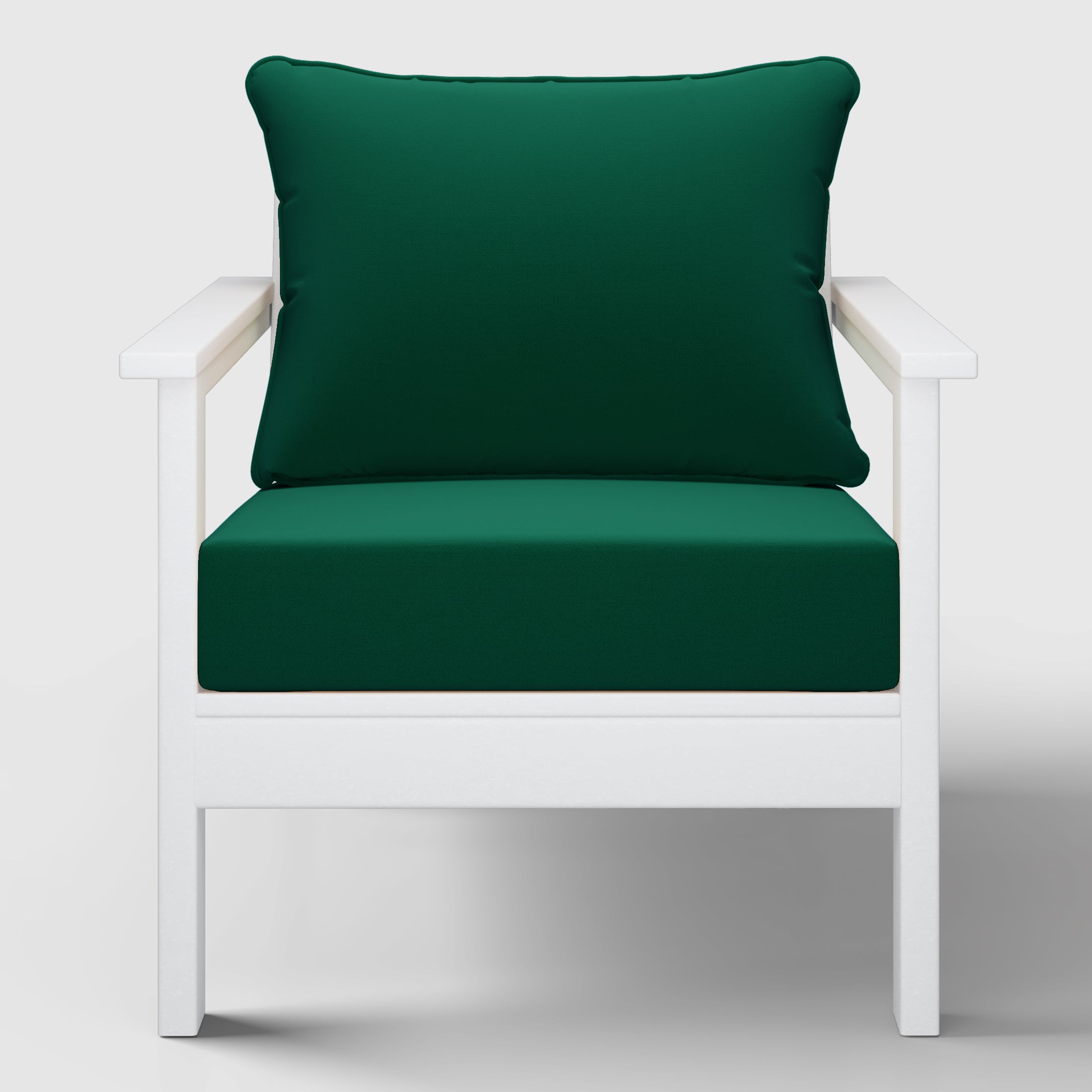 Portsmouth Outdoor Modern HDPE Patio Club Chair with Deep Seat Cushions