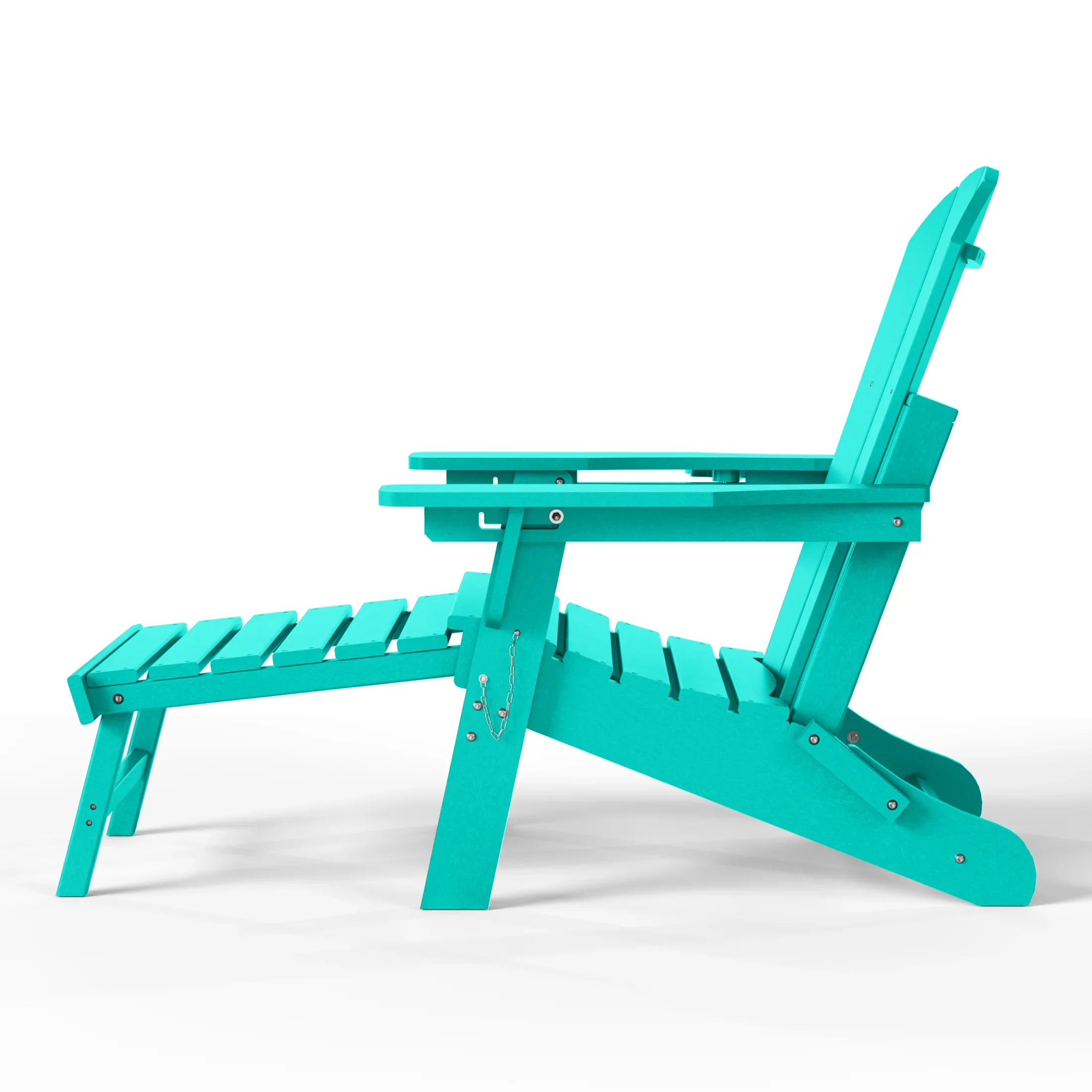Paradise Folding Adjustable Adirondack Chair with Retractable Ottoman and Cup Holder (Set of 2)