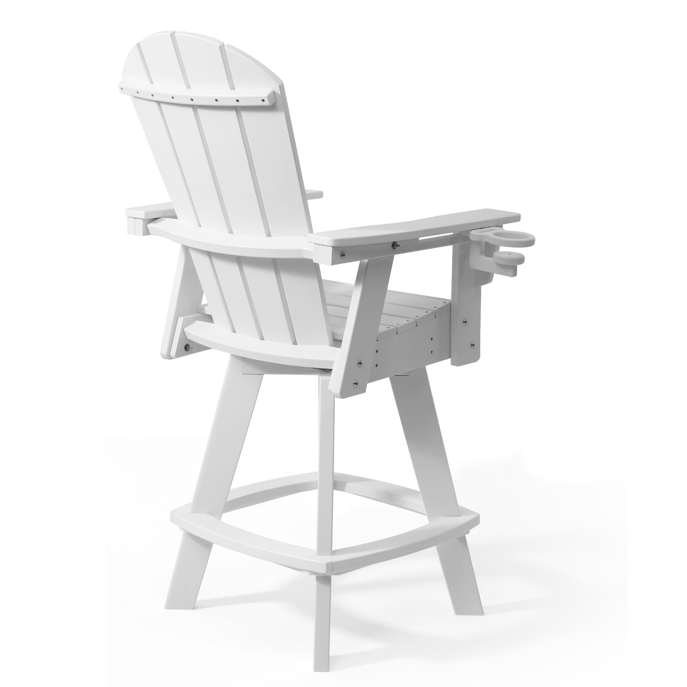 Paradise Outdoor HDPE Swivel Adirondack Bar Height Chair With Cup Holder