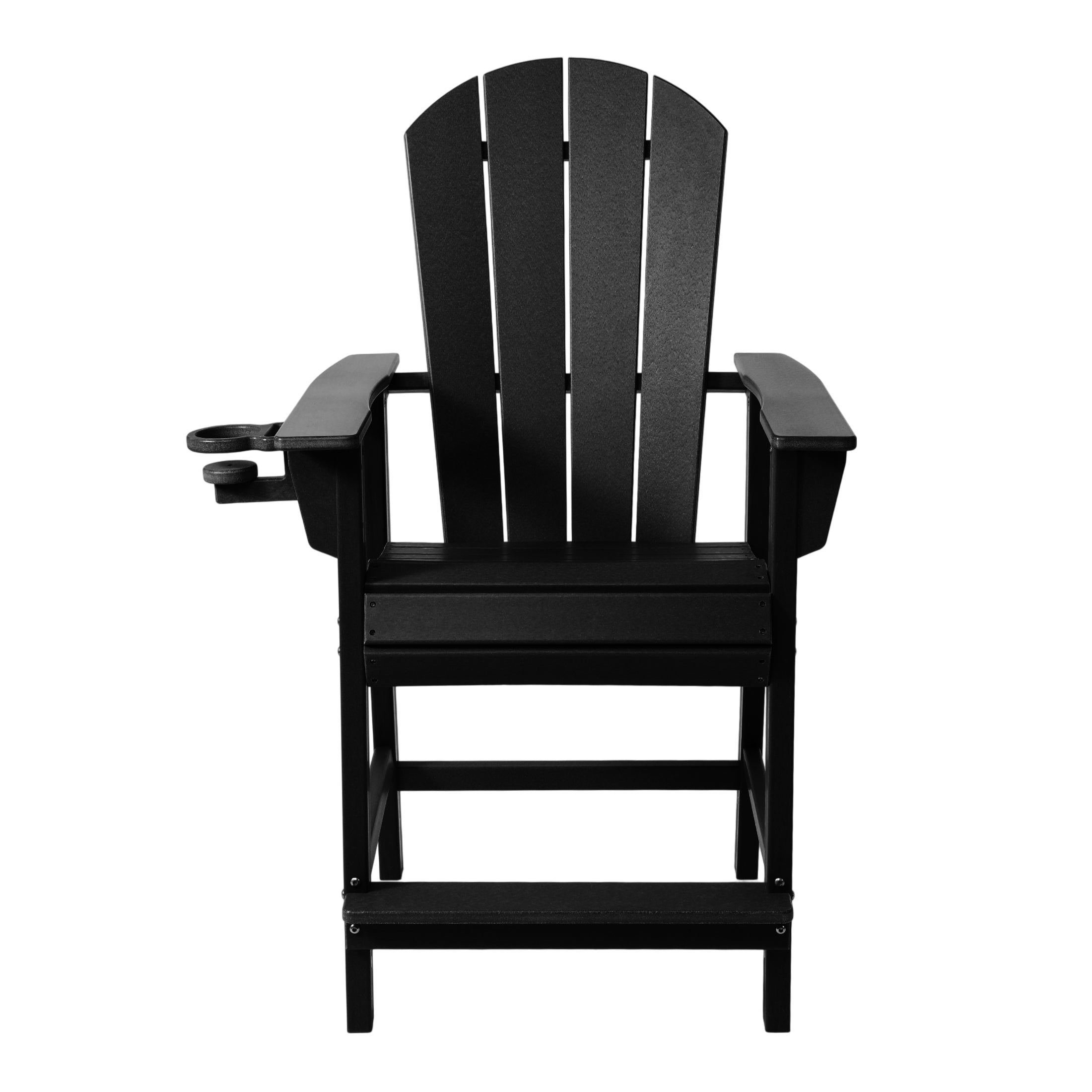 Paradise Outdoor HDPE Tall Adirondack Counter Height Bar Chair With Cup Holder