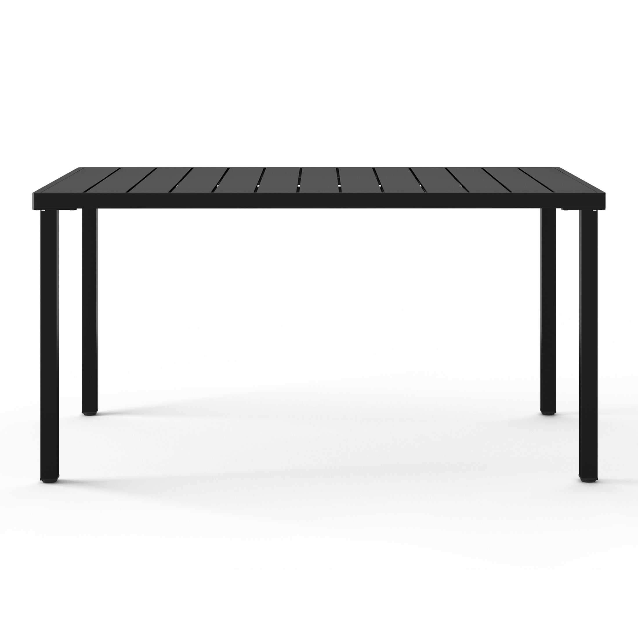 Sunshine 59" Iron Metal Outdoor Rectangular Patio Dining Table For 6