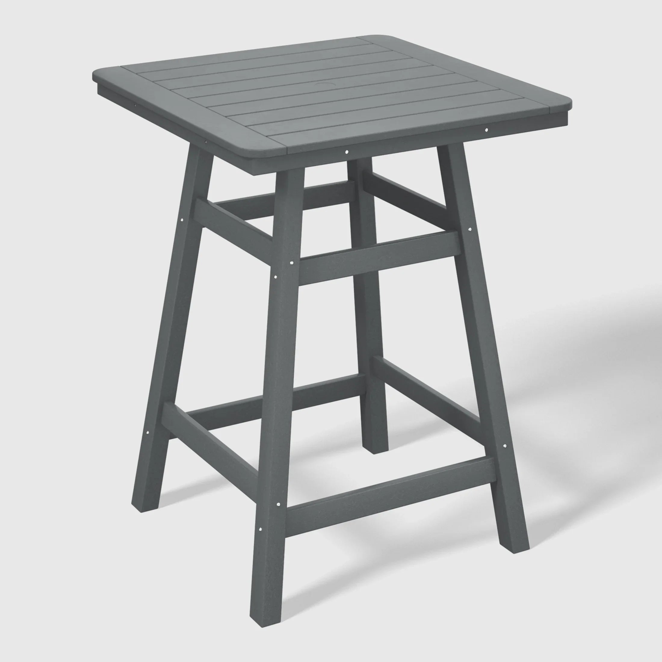 Paradise 30" Square Outdoor Patio Counter High Bistro Bar Table With Umbrella Hole