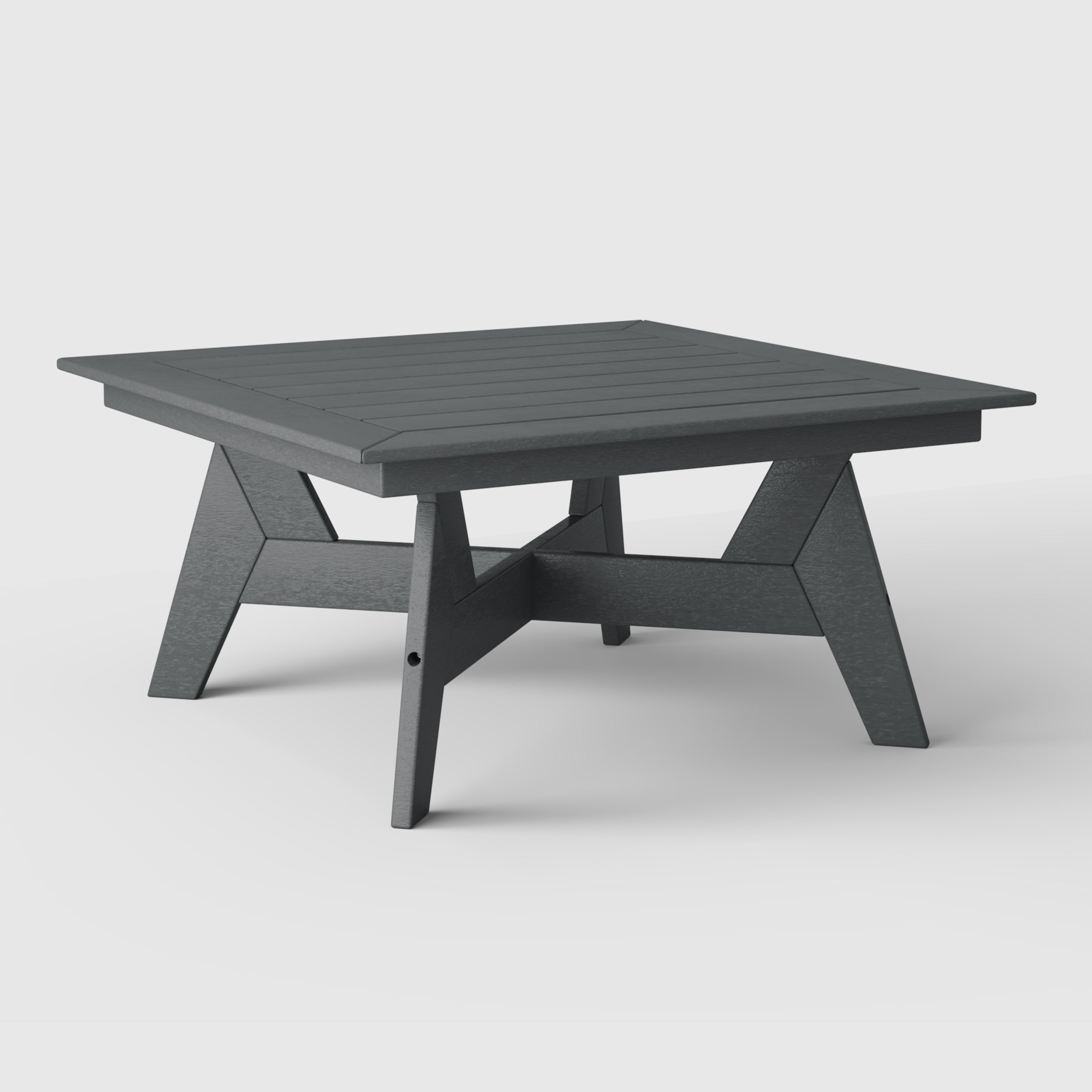 Portsmouth Modern Low Outdoor Patio Square HDPE Coffee Table