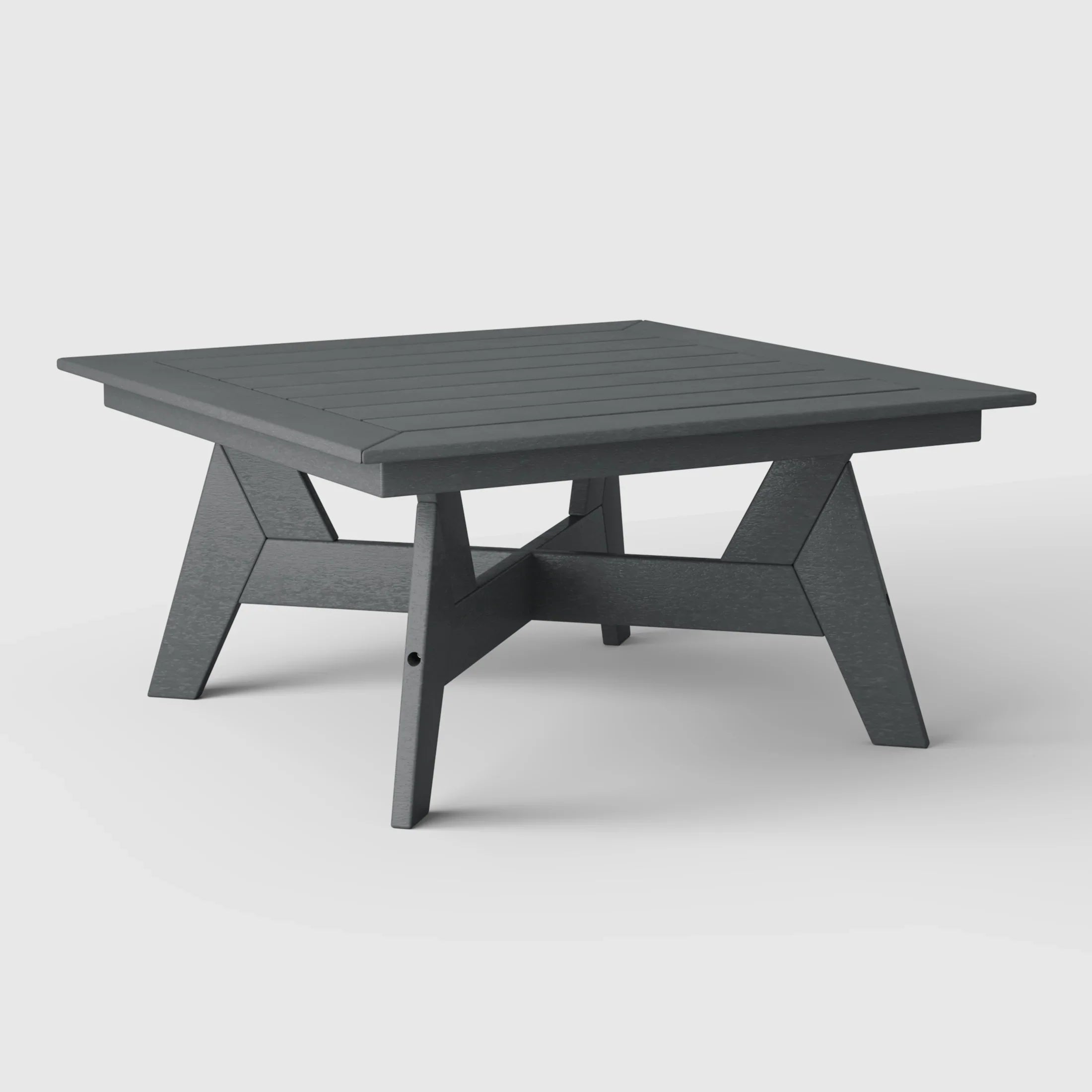 Portsmouth Modern Low Outdoor Patio Square HDPE Coffee Table