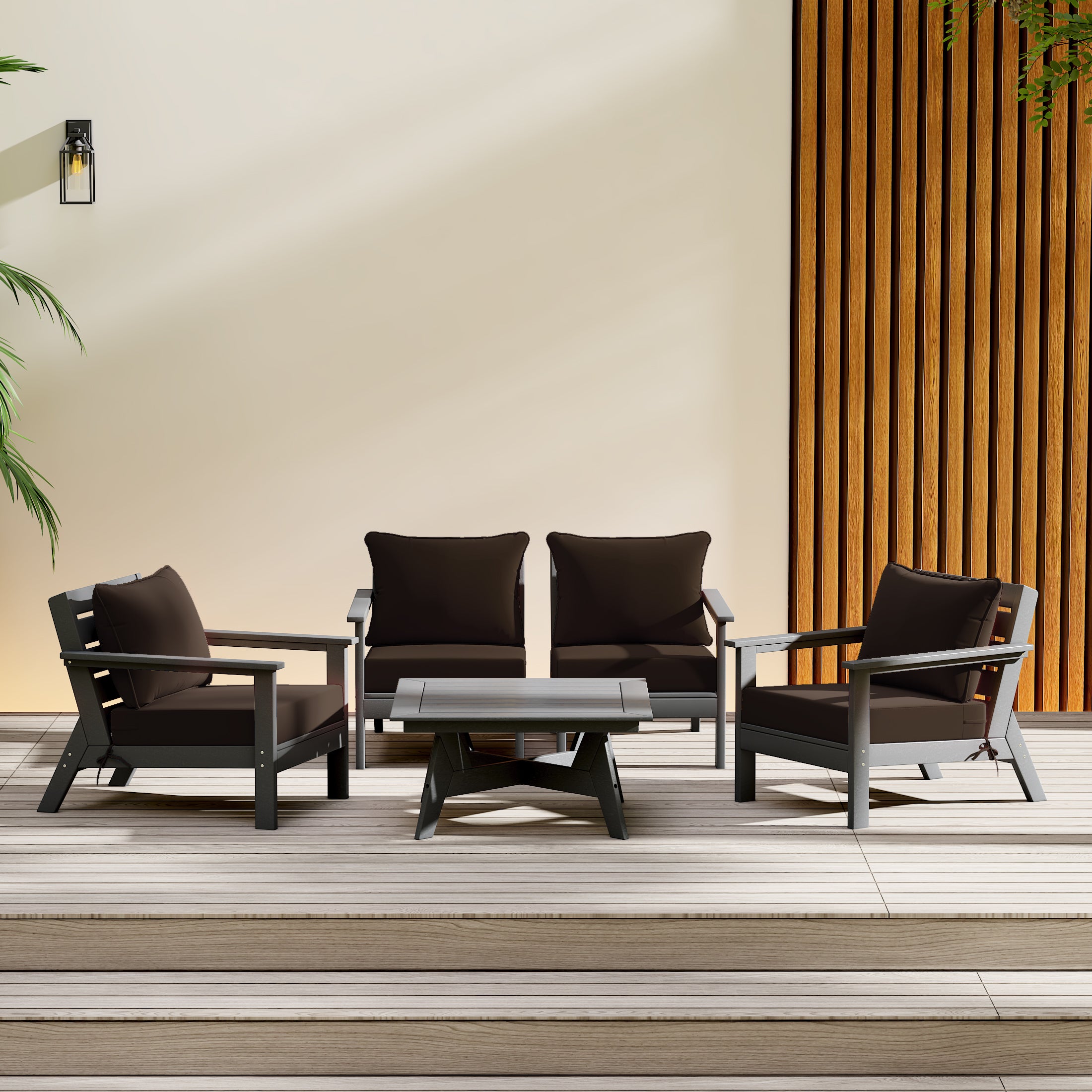 Portsmouth Outdoor 5-Piece Modular Sectional Patio Furniture Sofa Set