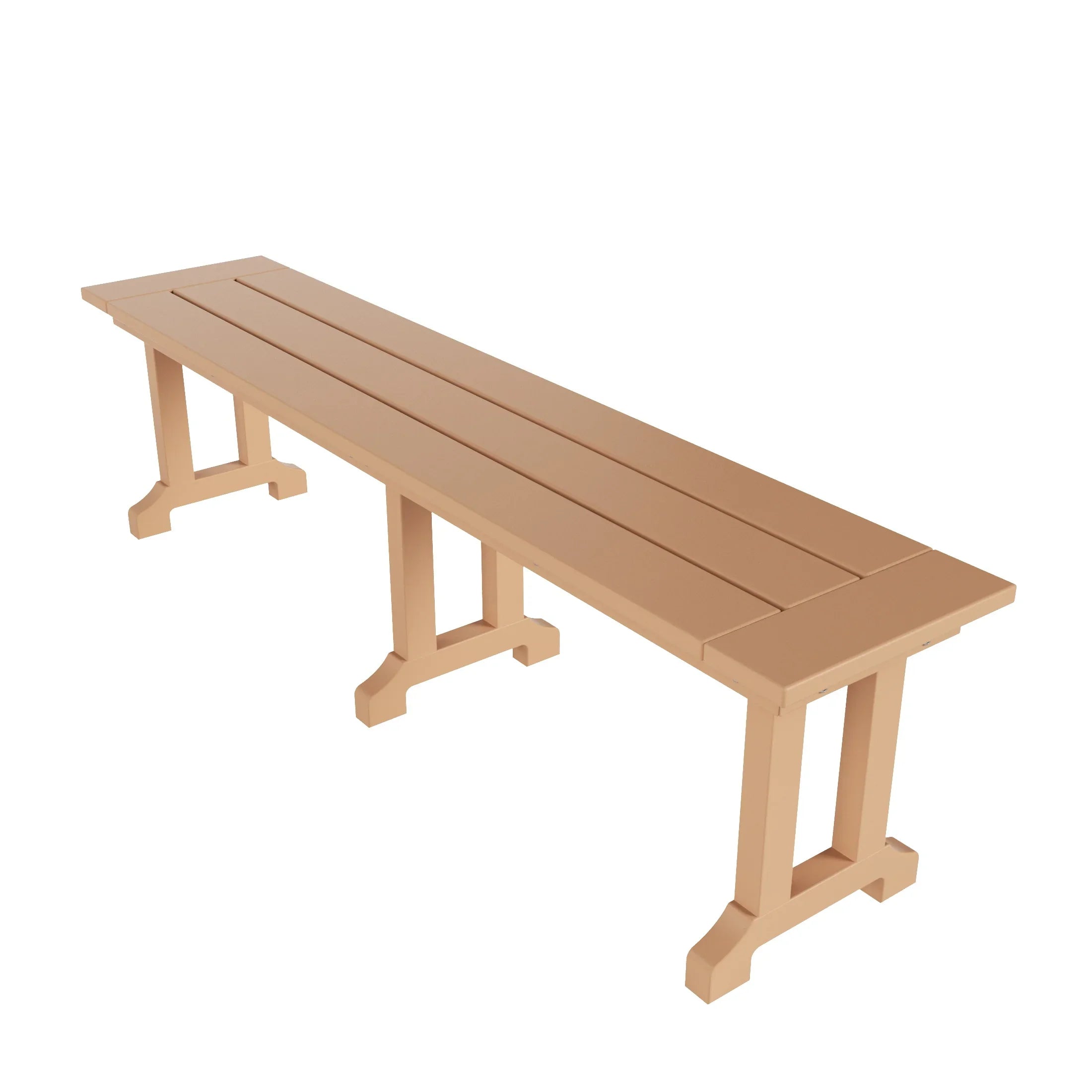 Paradise 6-Piece HDPE Rectangular Patio Dining Table Set with Foldable Chairs and Patio Bench
