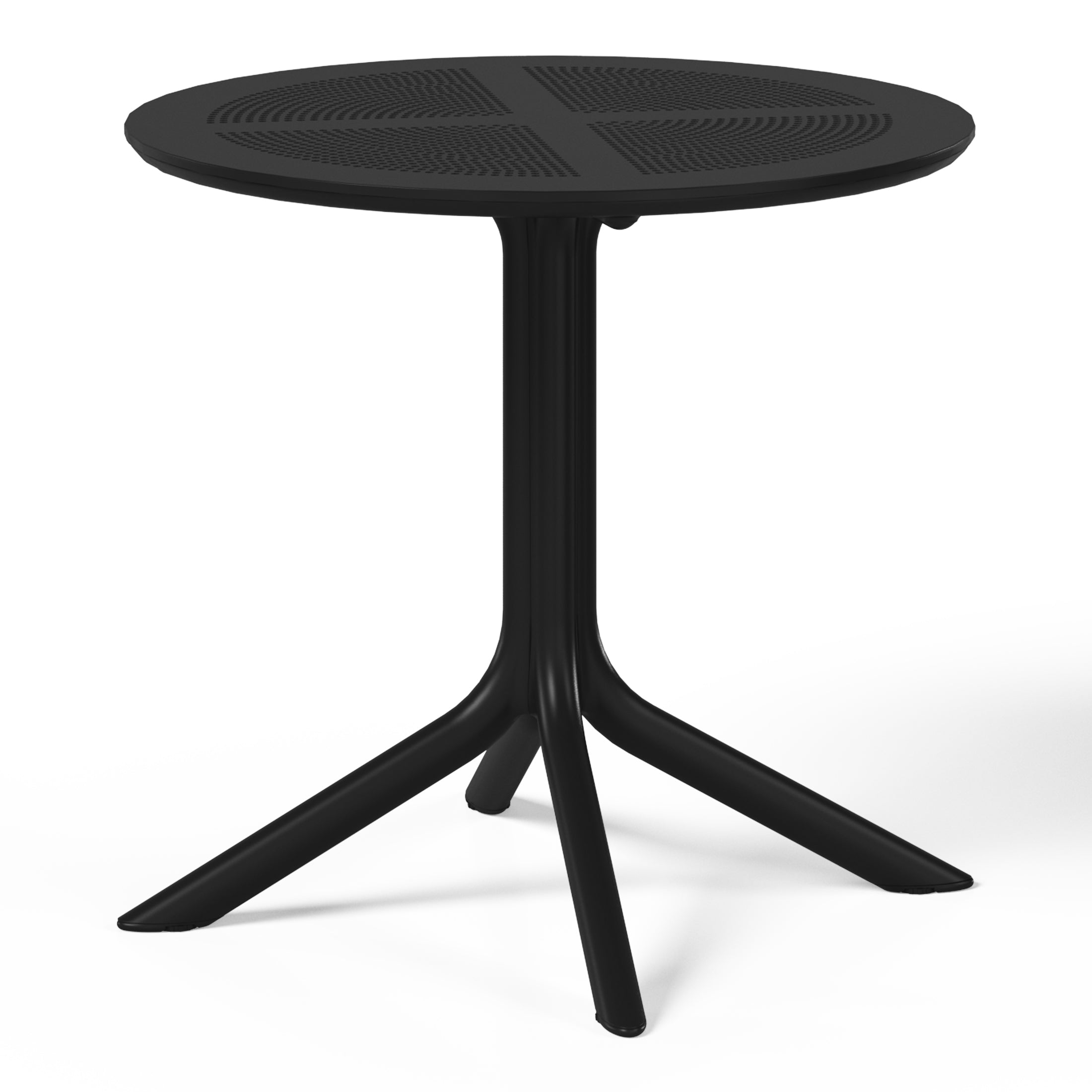 Sunshine 5-Piece Outdoor Resin Round Patio Dining Table Set with Modern Stackable Patio Dining Chairs