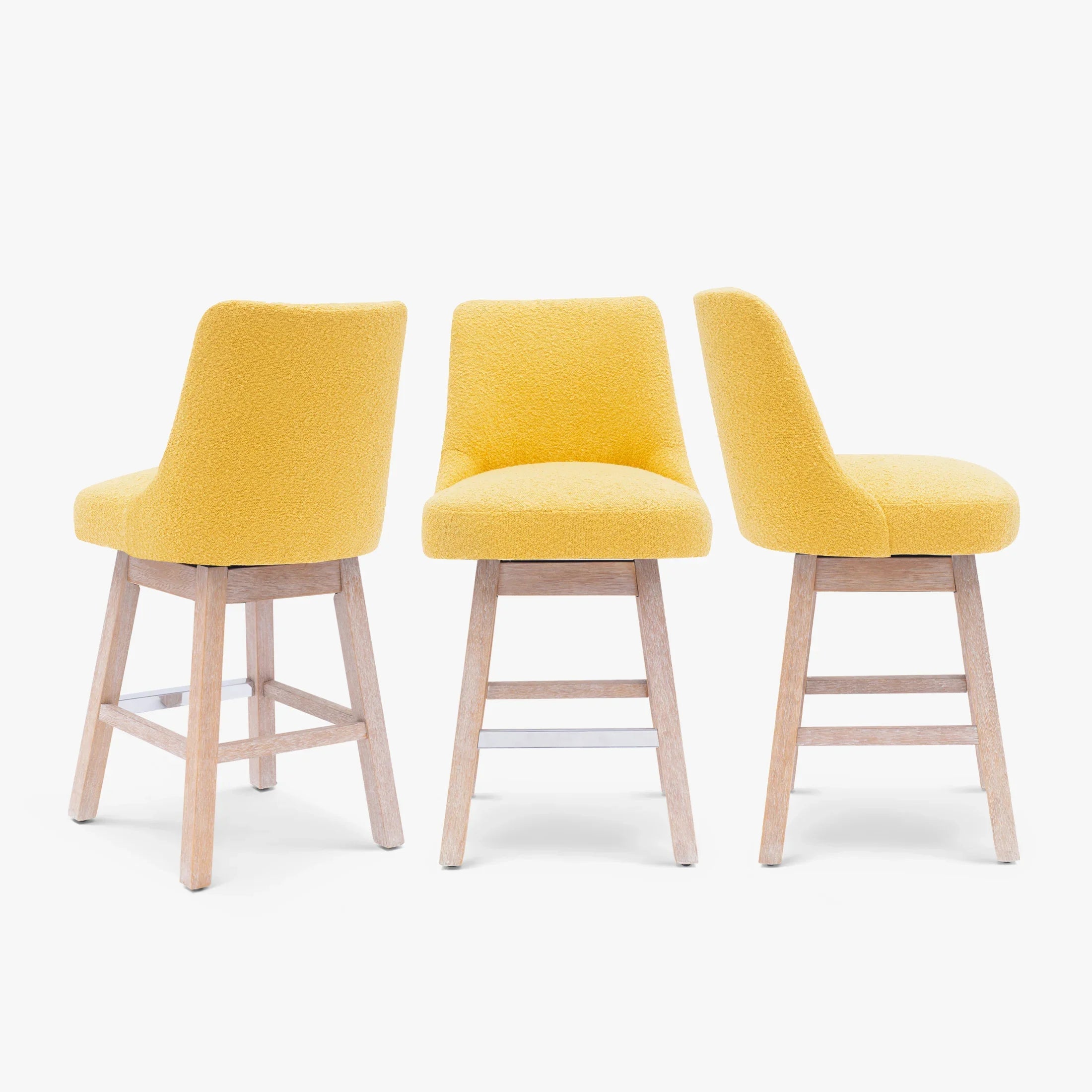 Amélie 26" Upholstered Swivel Counter Height Bar Stools (Set of 3)