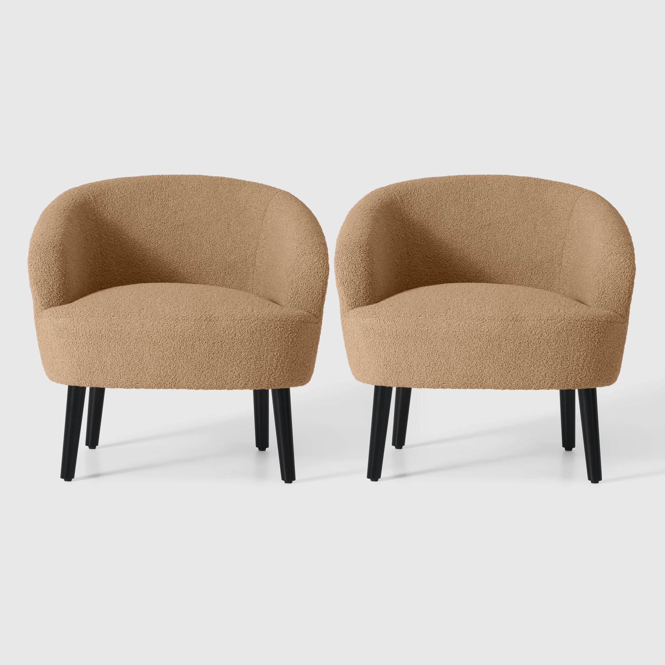 Celine 29" Wide Mid Century Modern Club Barrel Accent Armchair, Set of Two