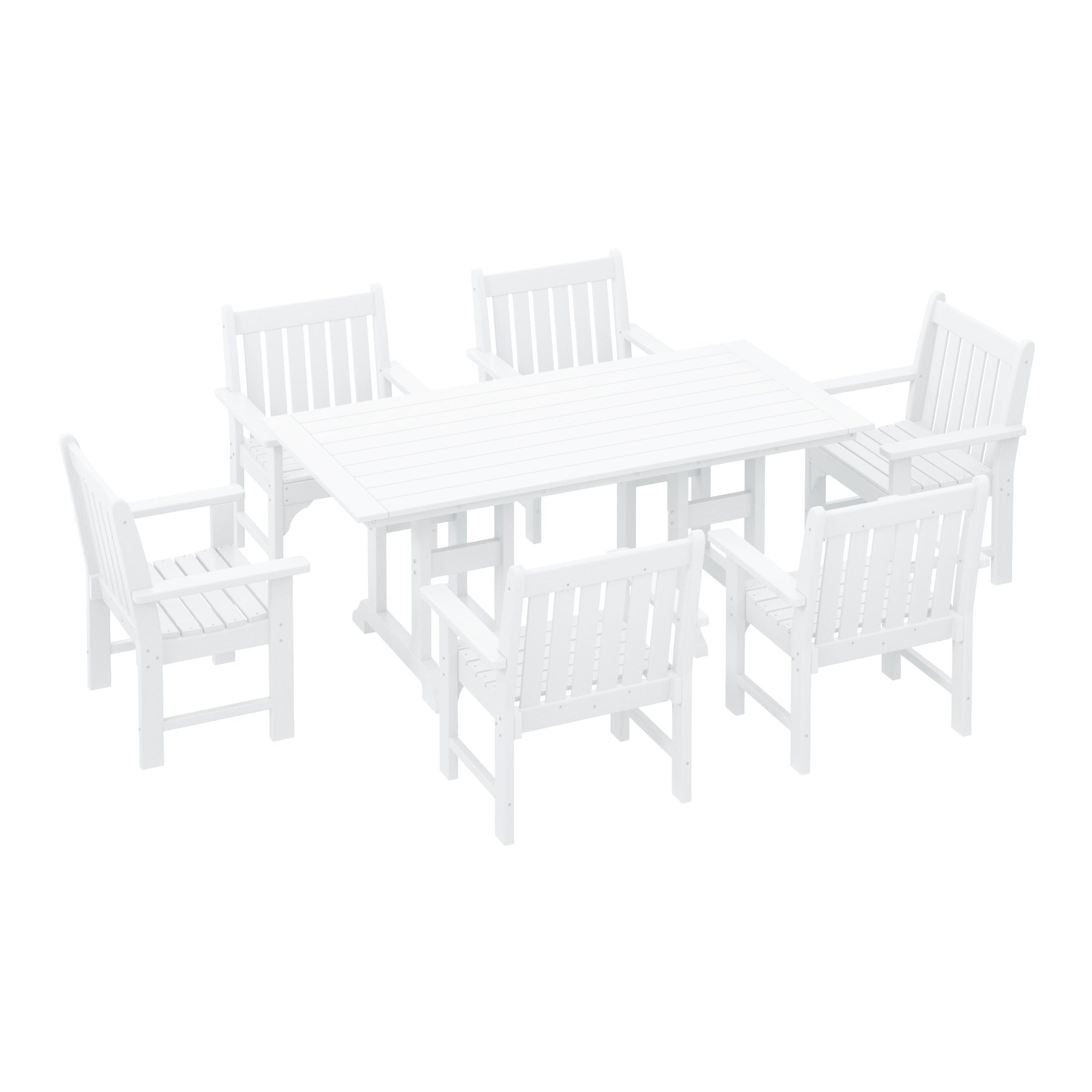 Paradise 7-Piece HDPE Outdoor Dining Patio Table and Chairs Set