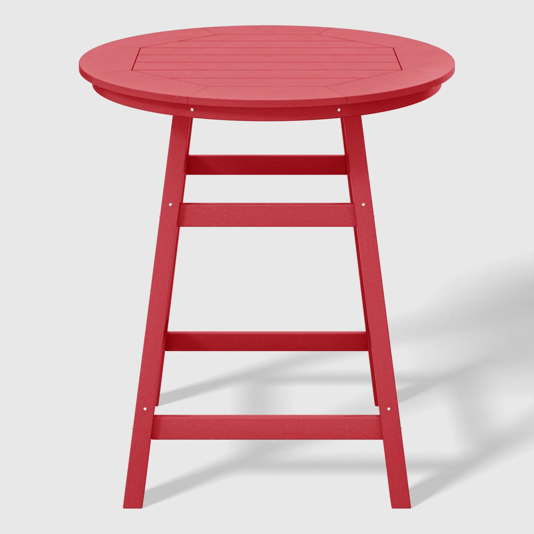 Paradise 5-Piece HDPE Outdoor Patio Dining Bar Bistro Table Set with Counter High Round Bar Stools