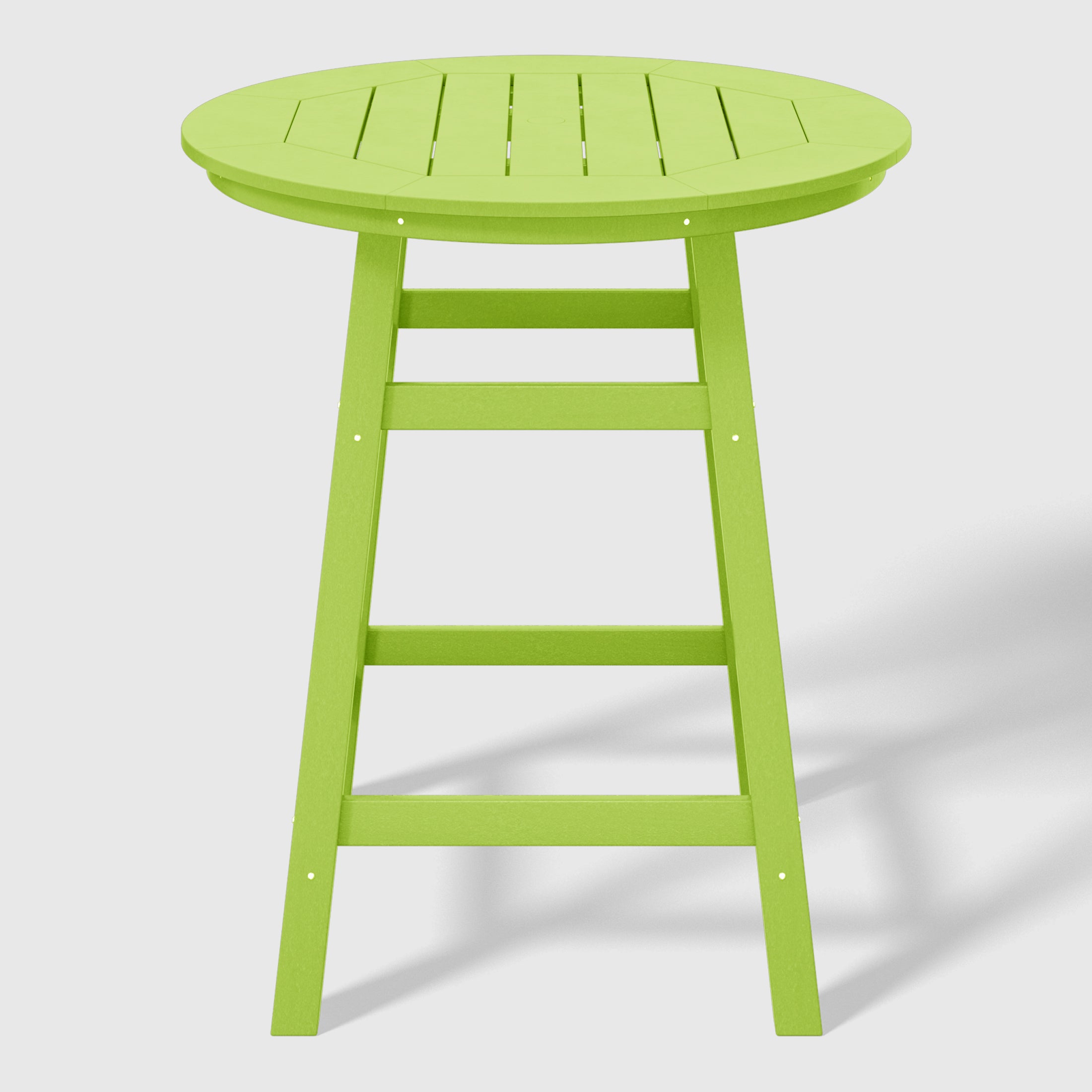 Paradise 5-Piece HDPE Outdoor Patio Dining Bar Bistro Table Set with Counter High Round Bar Stools