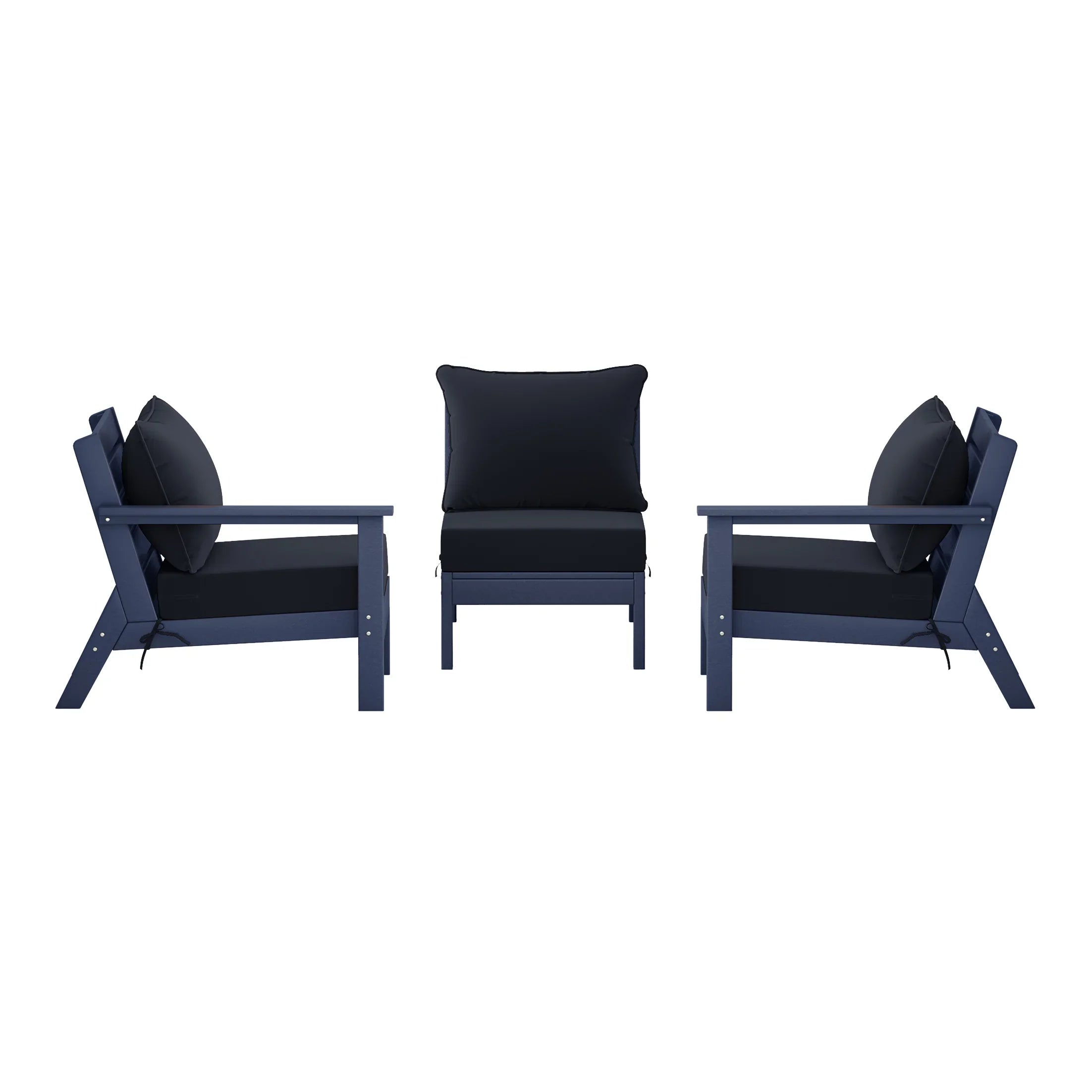 Portsmouth Outdoor Patio HDPE Sectional Sofa with Patio Cushions