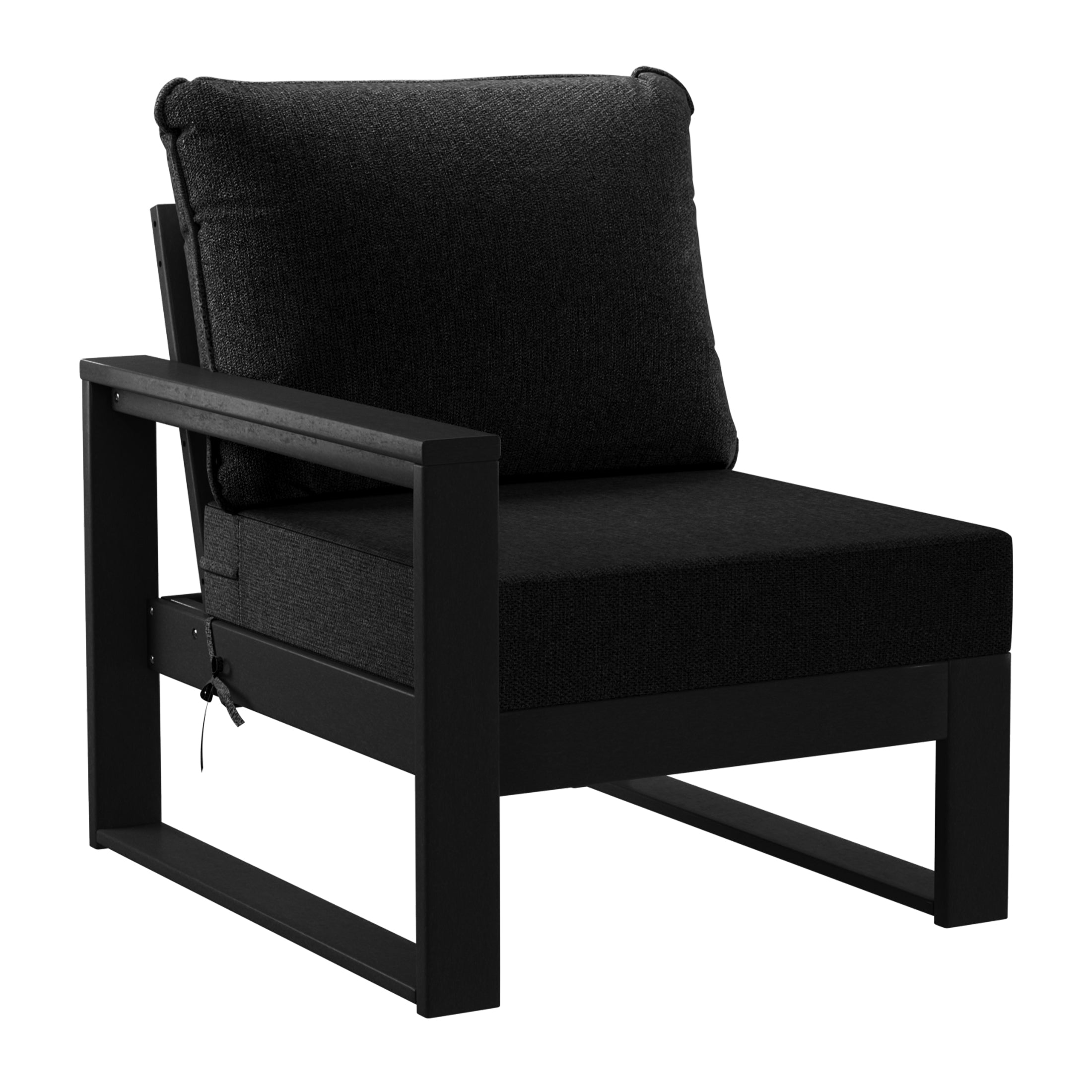 Rockaway Outdoor HDPE All-Weather Modern Patio Loveseat with Waterproof Cushions