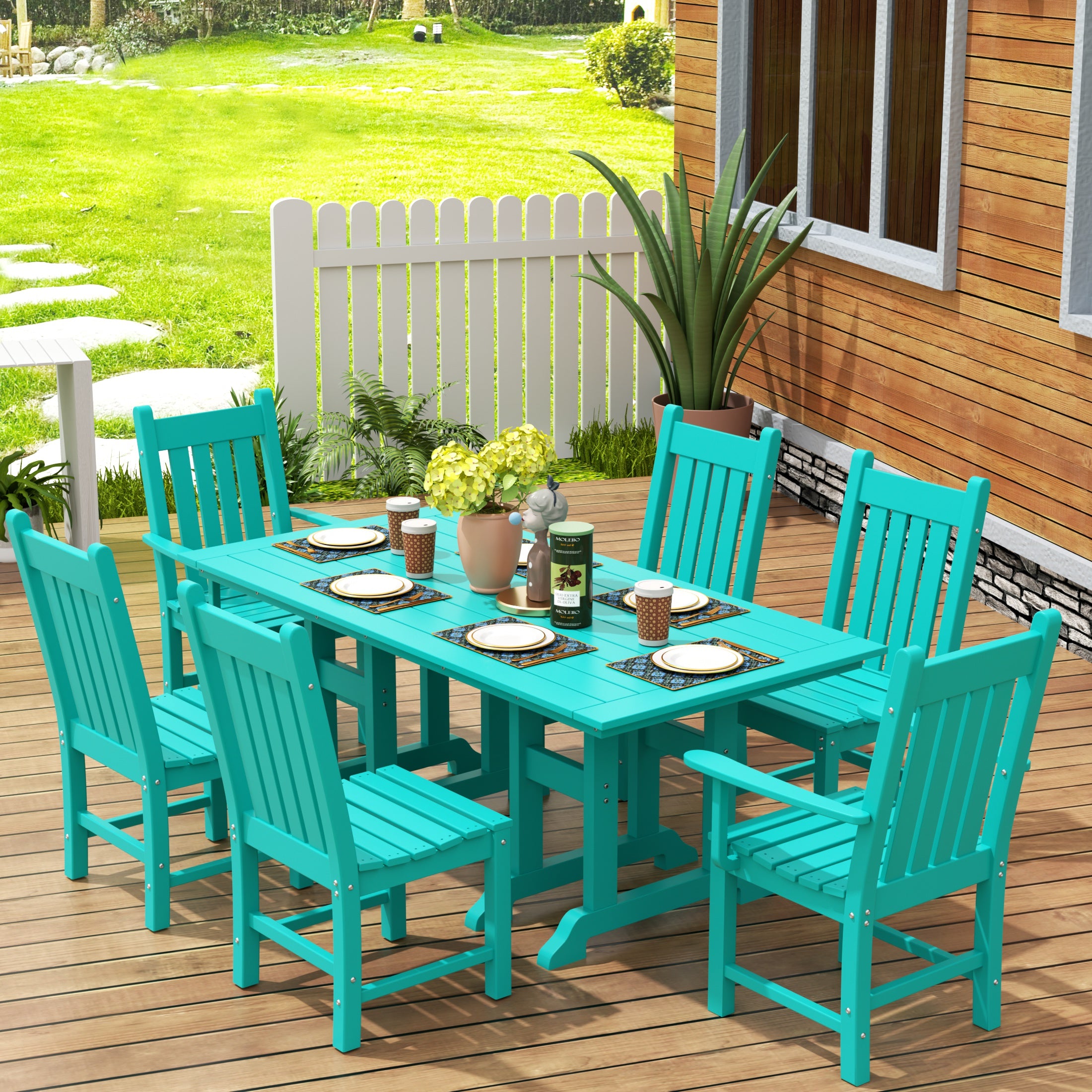 Paradise 7 Piece Outdoor Patio Dining Set Outdoor Table and Chair Set
