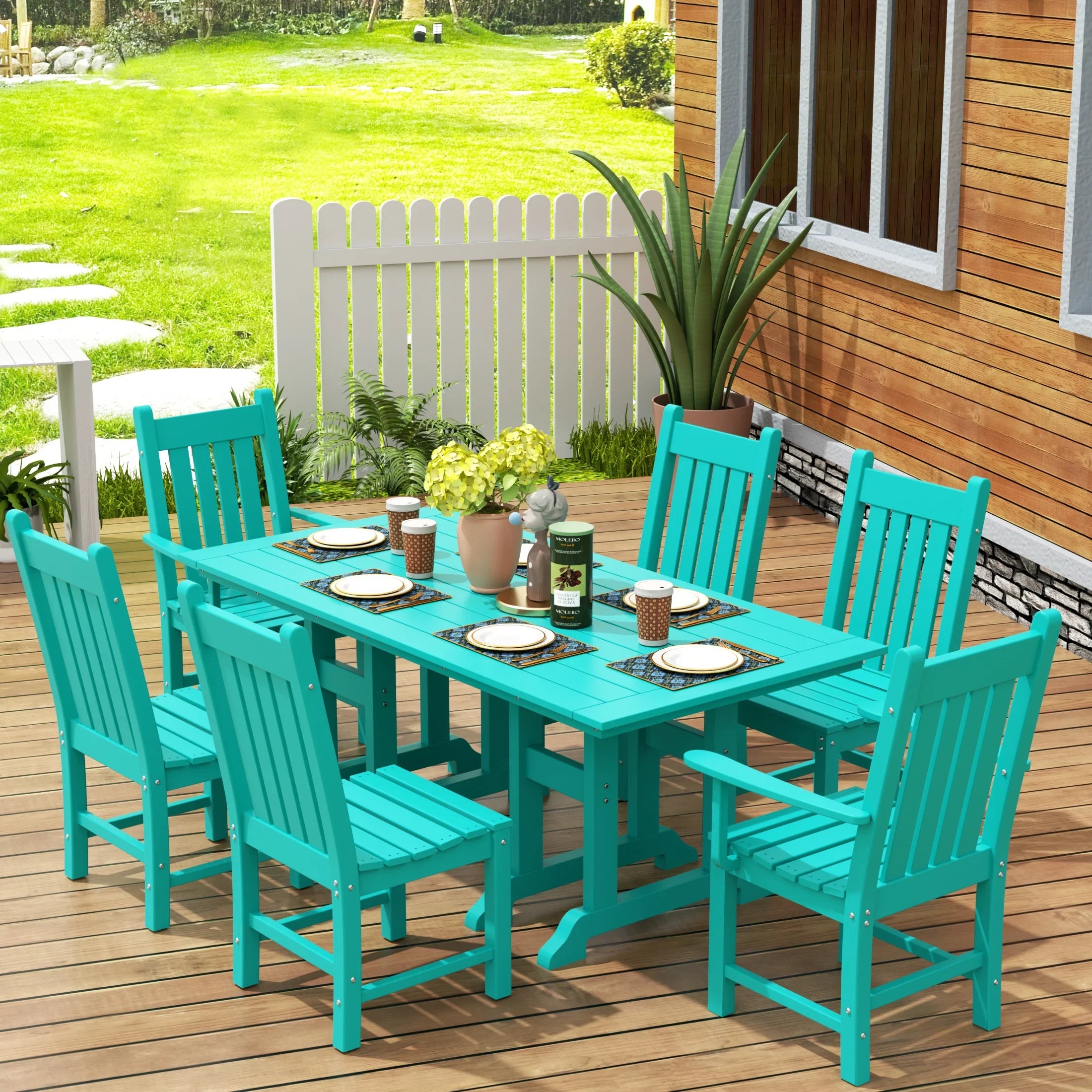 Paradise 7 Piece Outdoor Patio Dining Set Outdoor Table and Chair Set