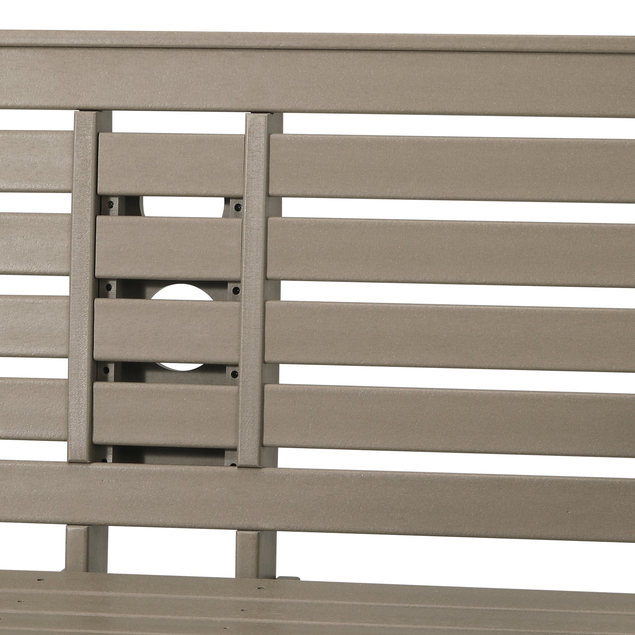 Charleston Outdoor HDPE 54" Front Hanging Porch Swing Bench With Cupholders