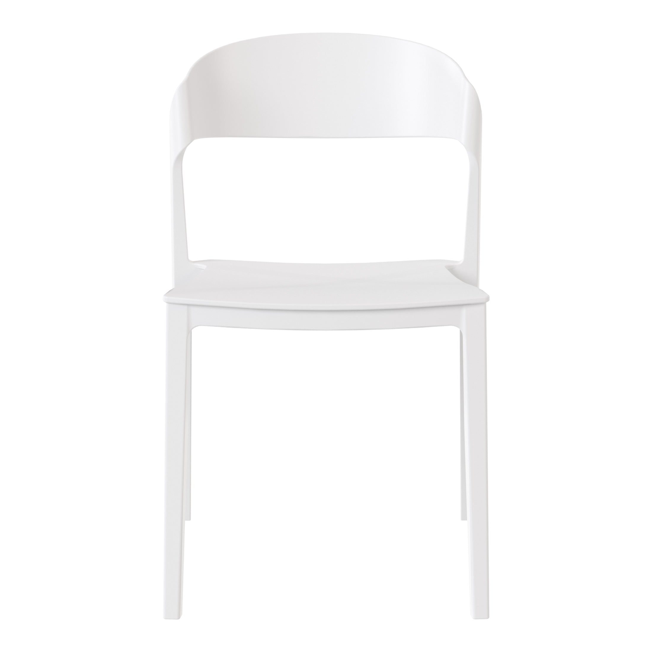 Sunshine Outdoor Modern Stackable Plastic Patio Bistro Dining Side Chairs (Set of 2)