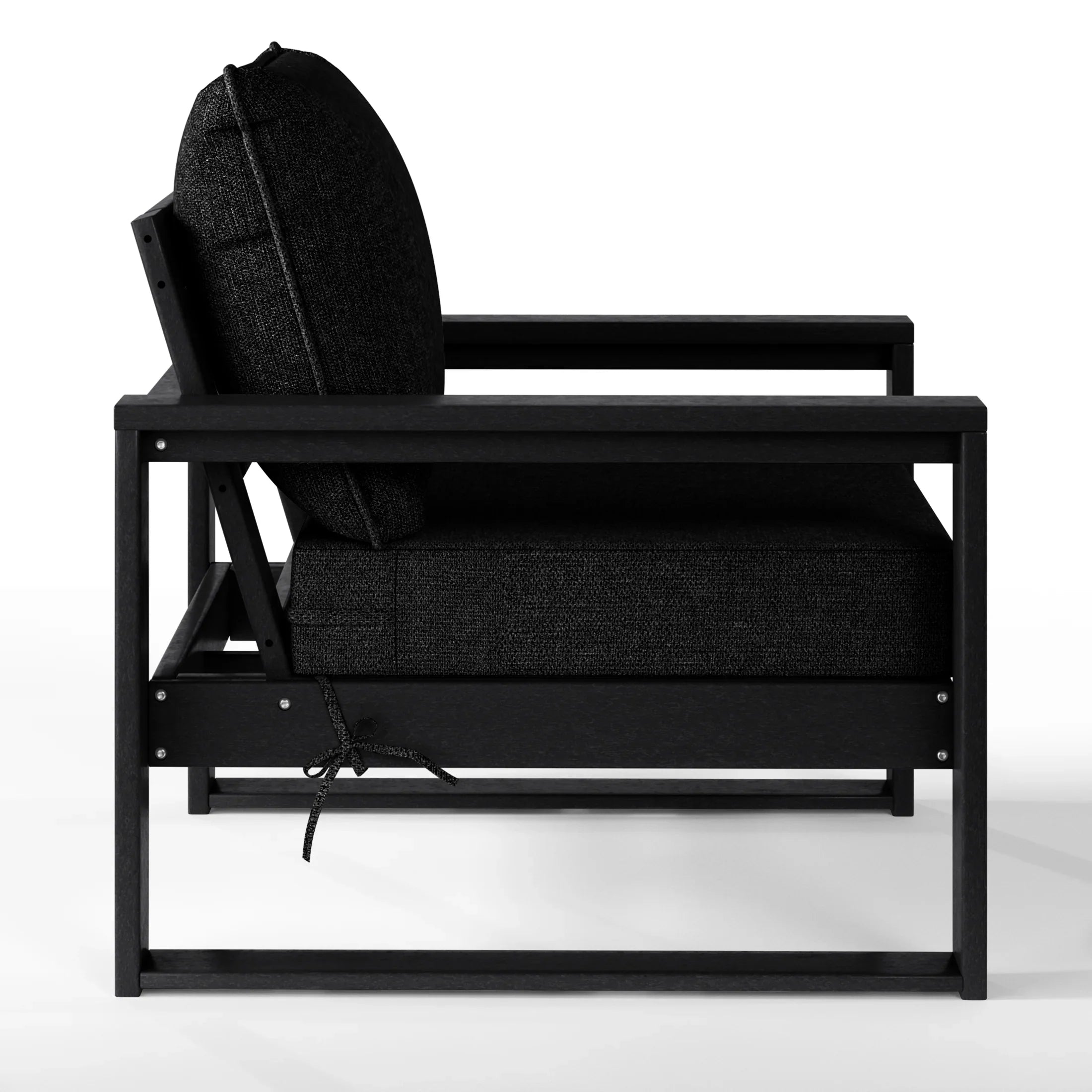 Rockaway Outdoor Modern 3-Piece HDPE Patio Sofa Set with Side Table
